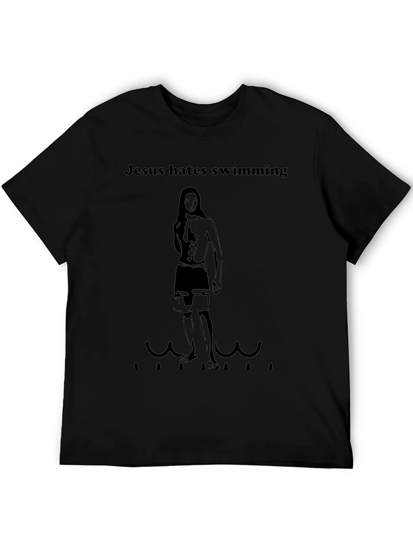 Jesus Hates Swimming Funny Graphic Tee