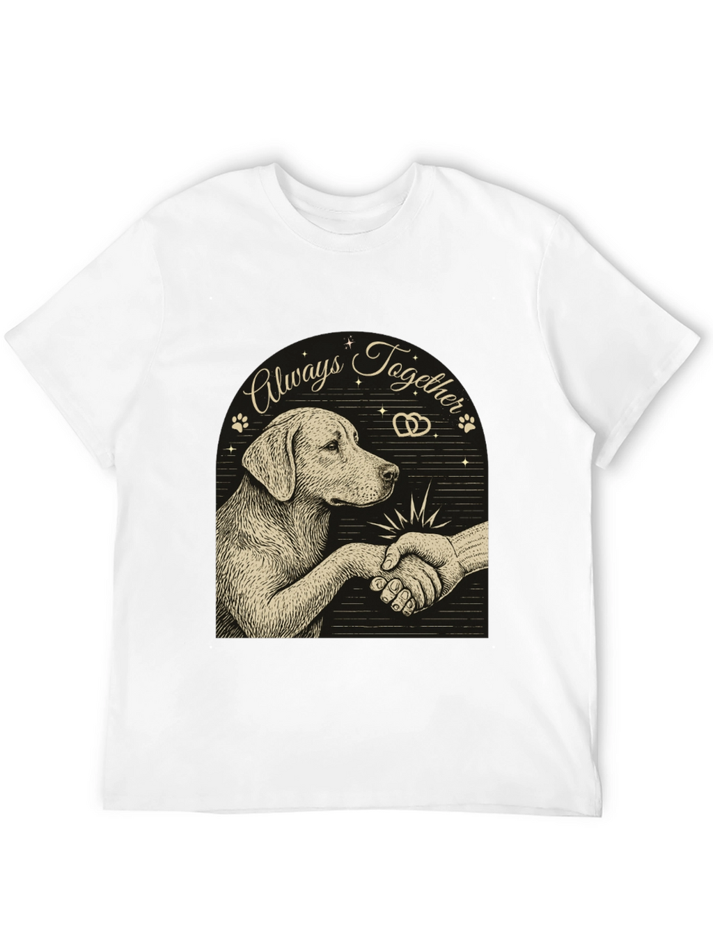 Dog and Human Handshake Graphic T-Shirt