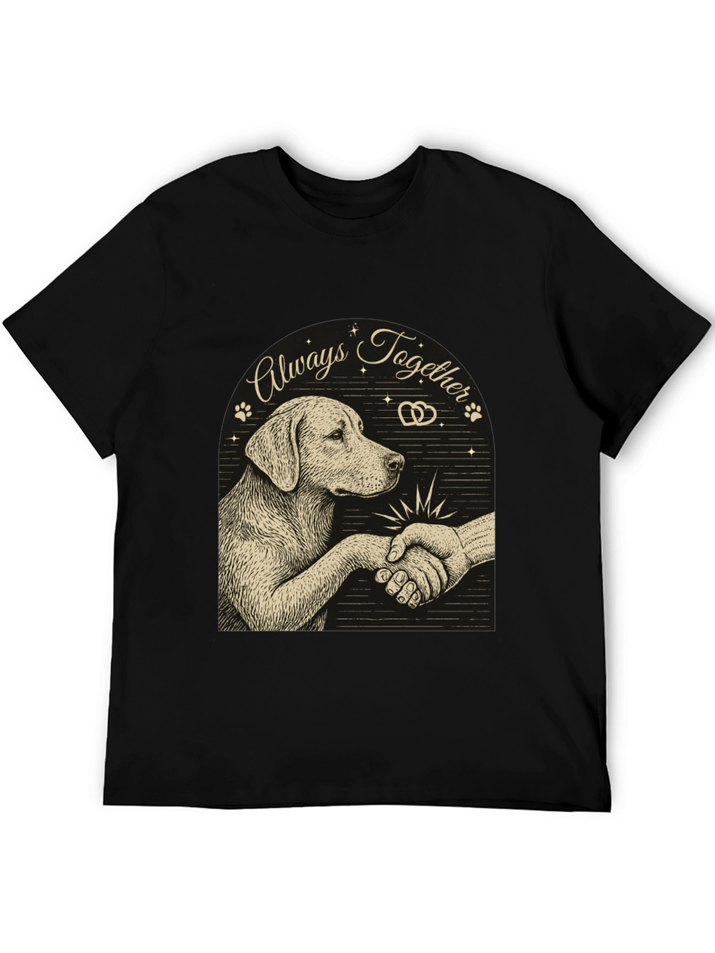 Dog and Human Handshake Graphic T-Shirt