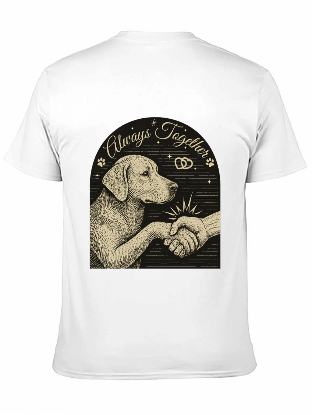 Dog and Human Handshake Graphic T-Shirt