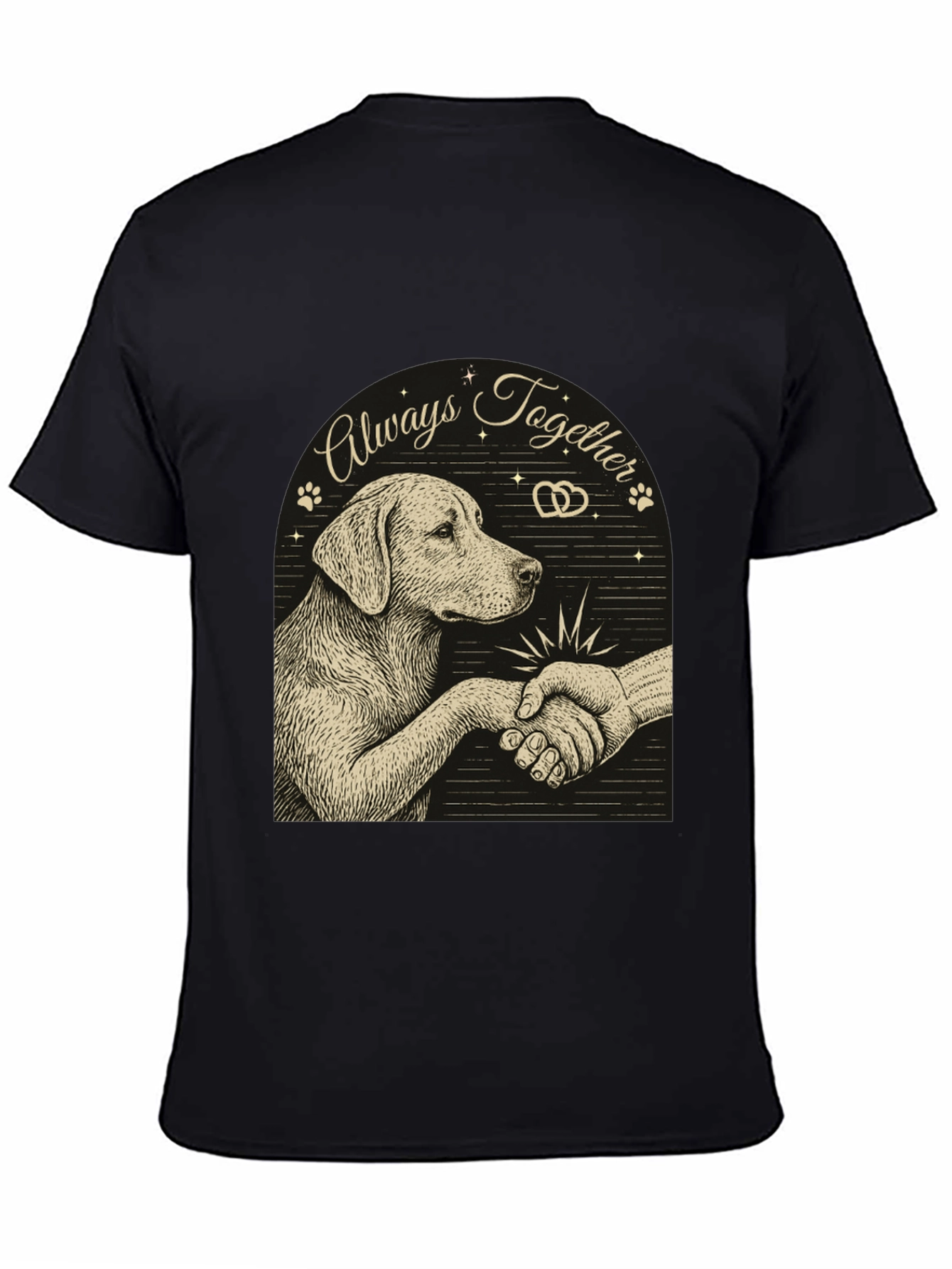 Dog and Human Handshake Graphic T-Shirt
