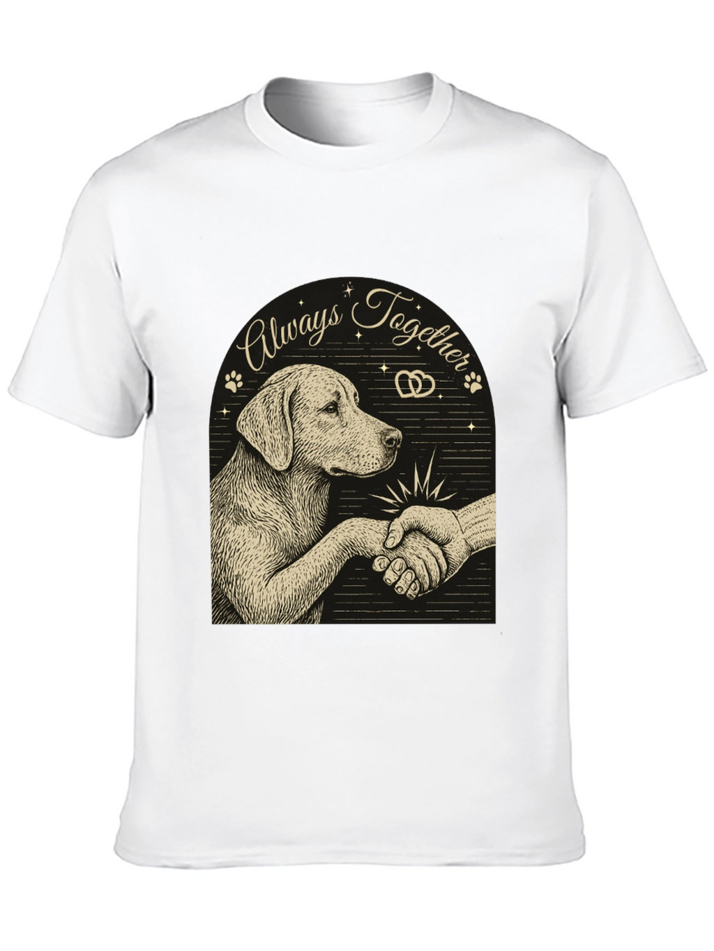 Dog and Human Handshake Graphic T-Shirt