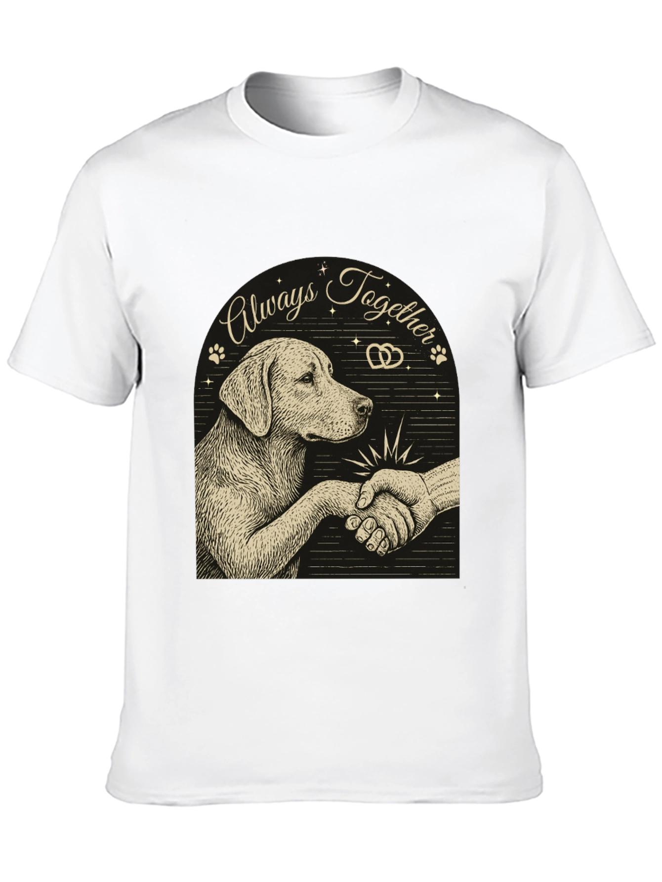 Dog and Human Handshake Graphic T-Shirt