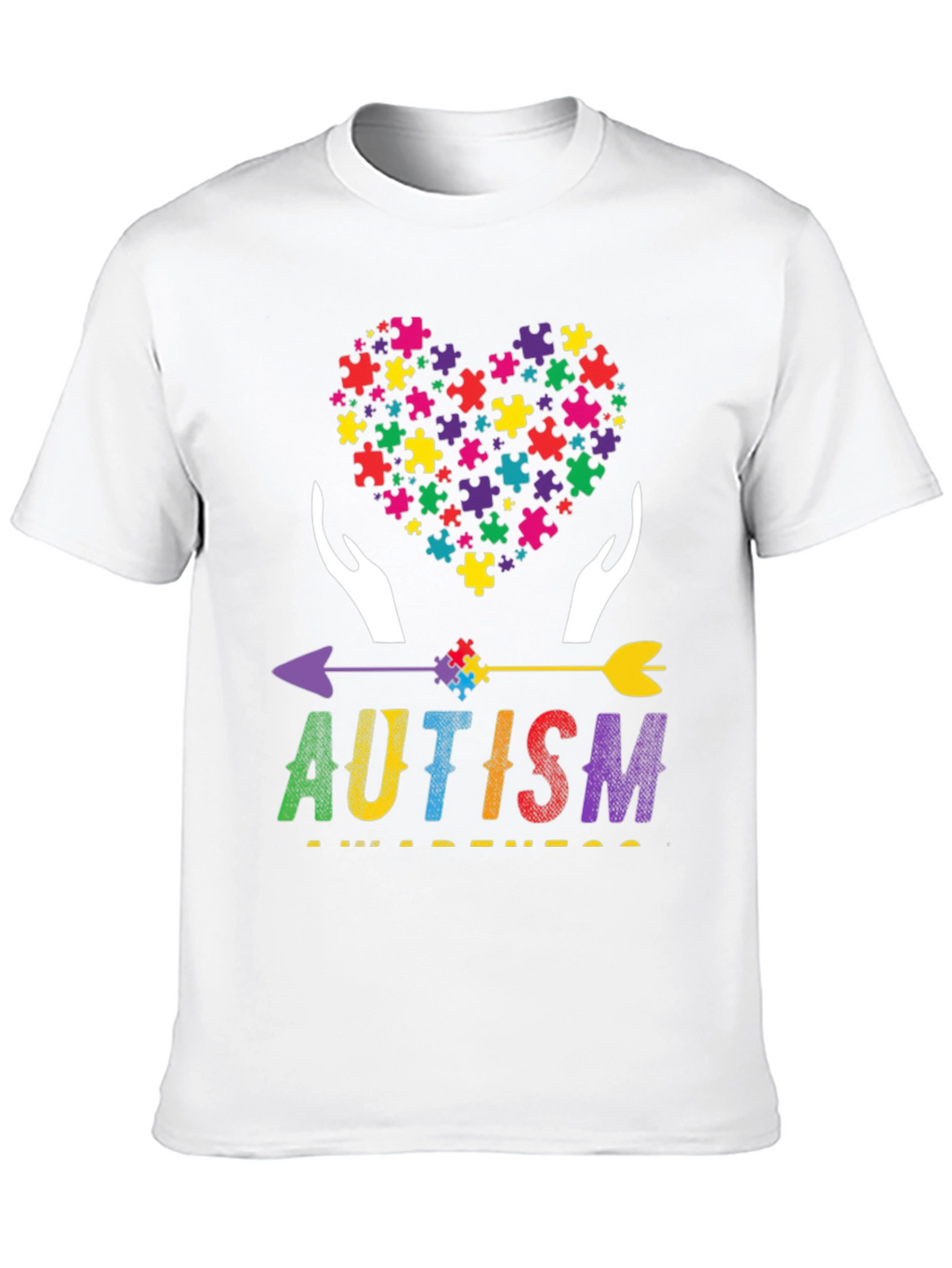 Autism Awareness Puzzle Heart Arrow T-Shirt