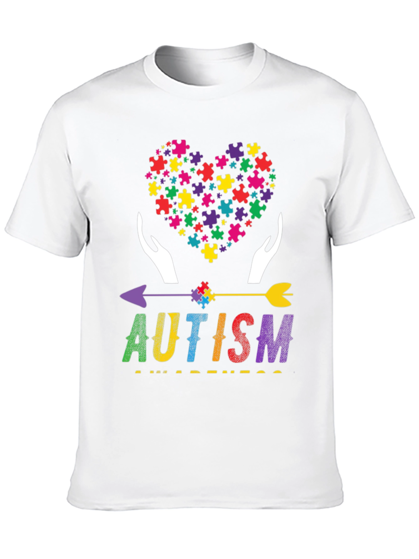 Autism Awareness Puzzle Heart Arrow T-Shirt