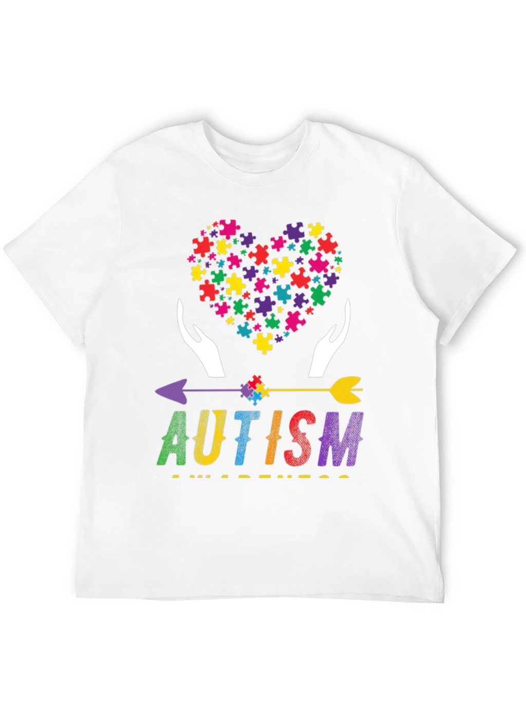 Autism Awareness Puzzle Heart Arrow T-Shirt