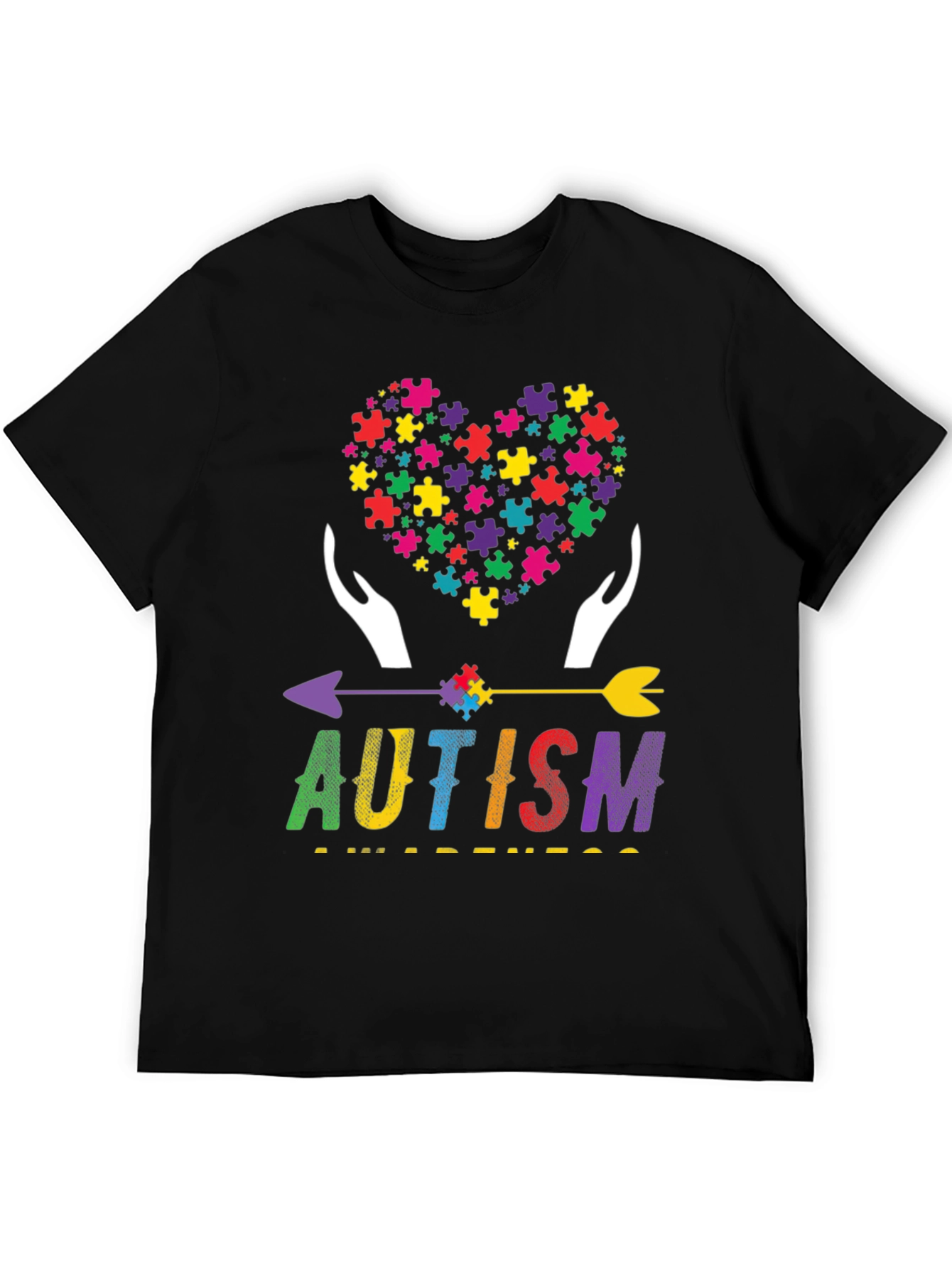 Autism Awareness Puzzle Heart Arrow T-Shirt