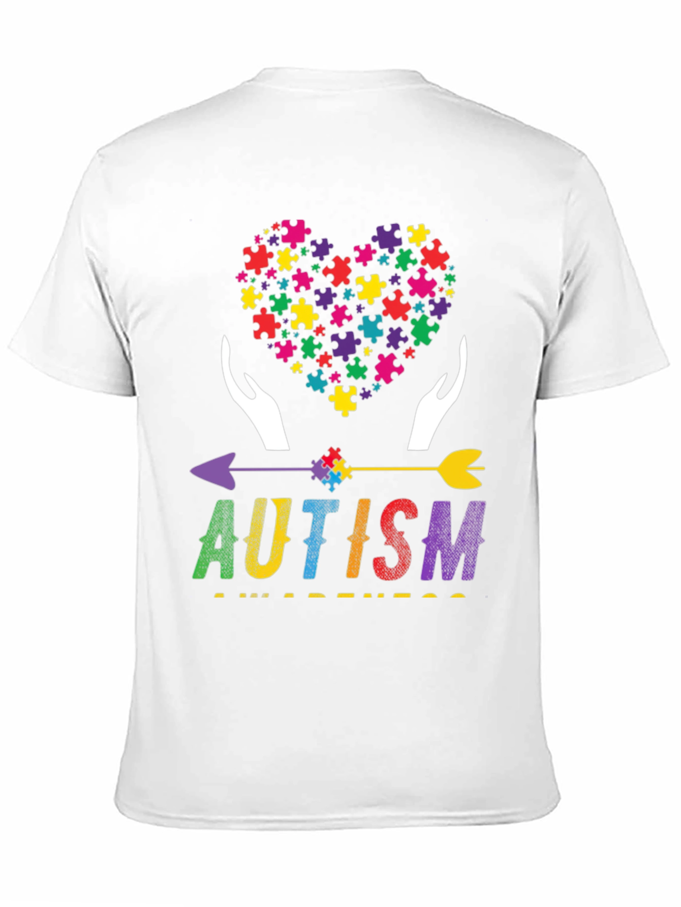 Autism Awareness Puzzle Heart Arrow T-Shirt