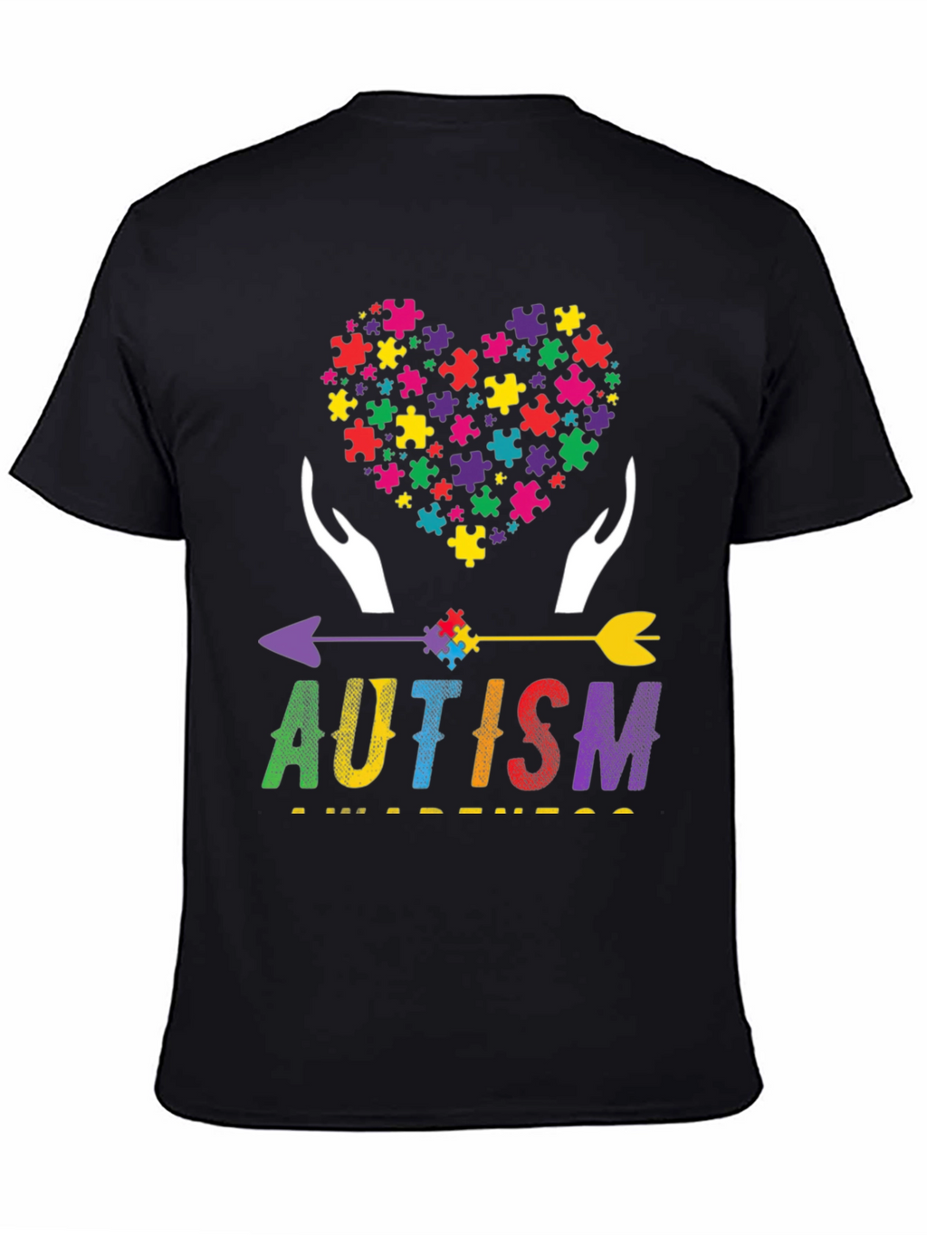 Autism Awareness Puzzle Heart Arrow T-Shirt
