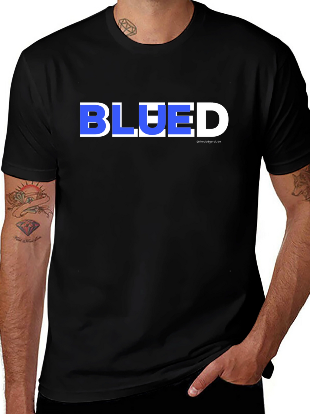 Blued Mens Graphic T-Shirt - Black