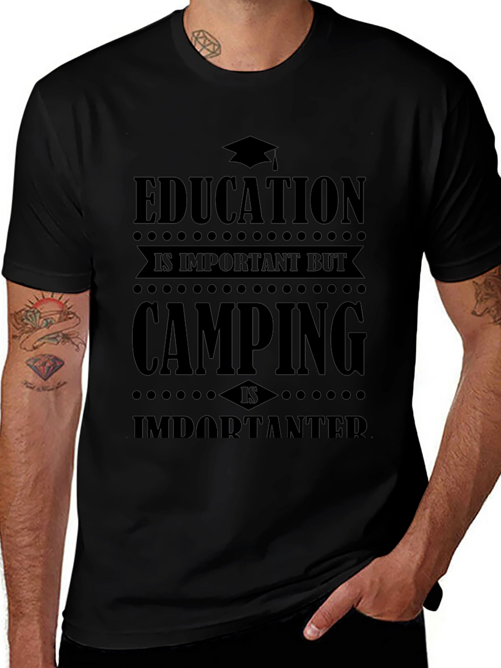 Camping Over Education Graphic Tee