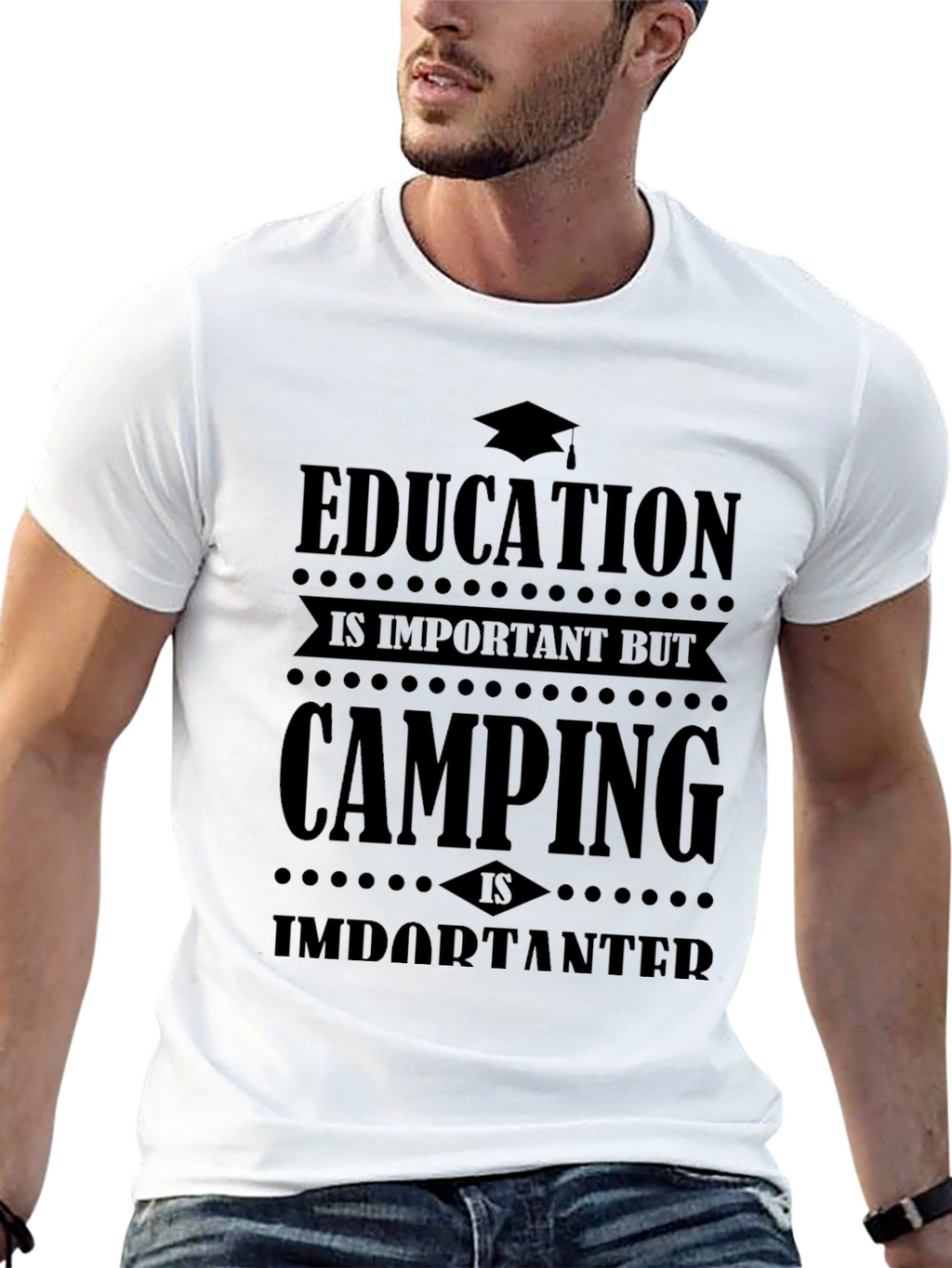 Camping Over Education Graphic Tee