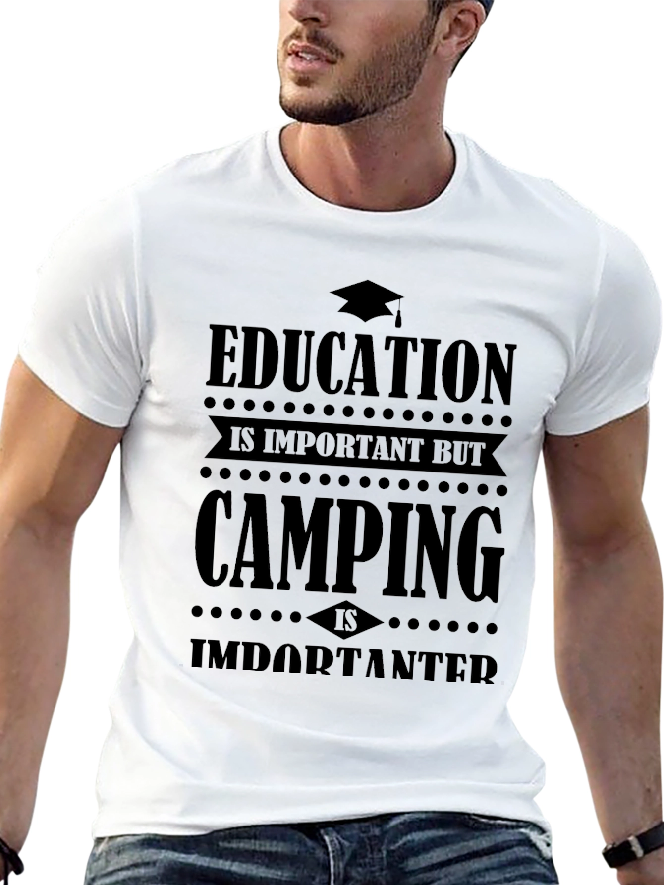 Camping Over Education Graphic Tee