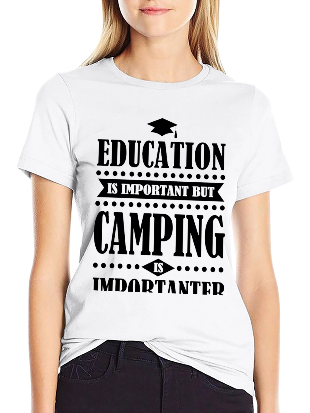 Camping Over Education Graphic Tee