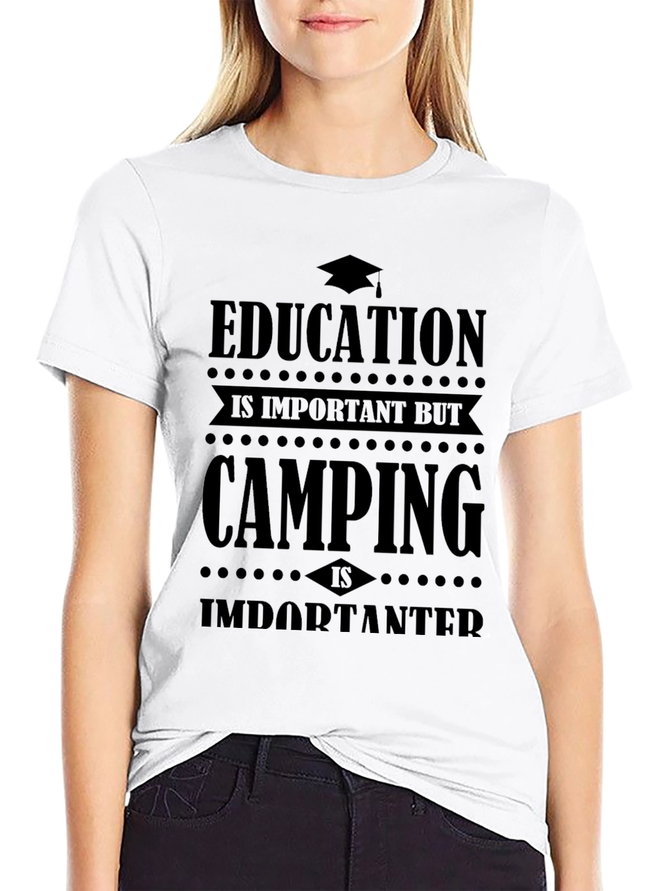 Camping Over Education Graphic Tee
