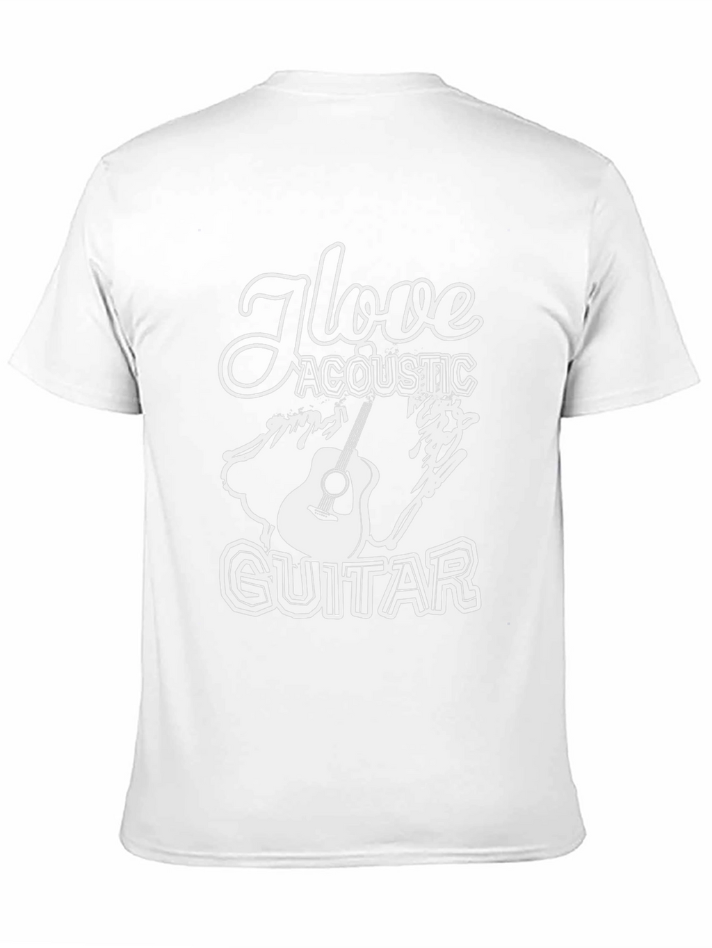 I Love Acoustic Guitar Black T-Shirt