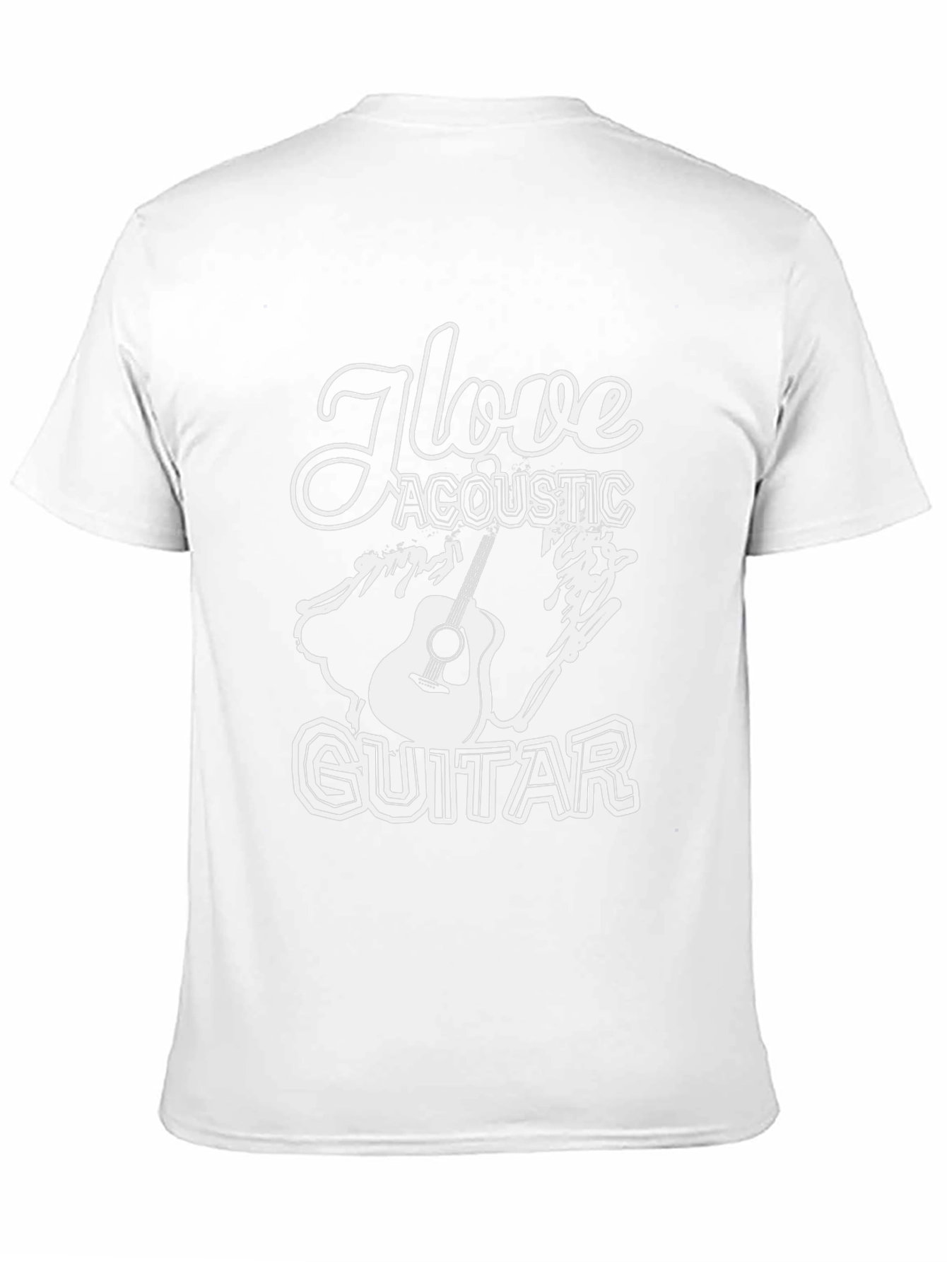 I Love Acoustic Guitar Black T-Shirt