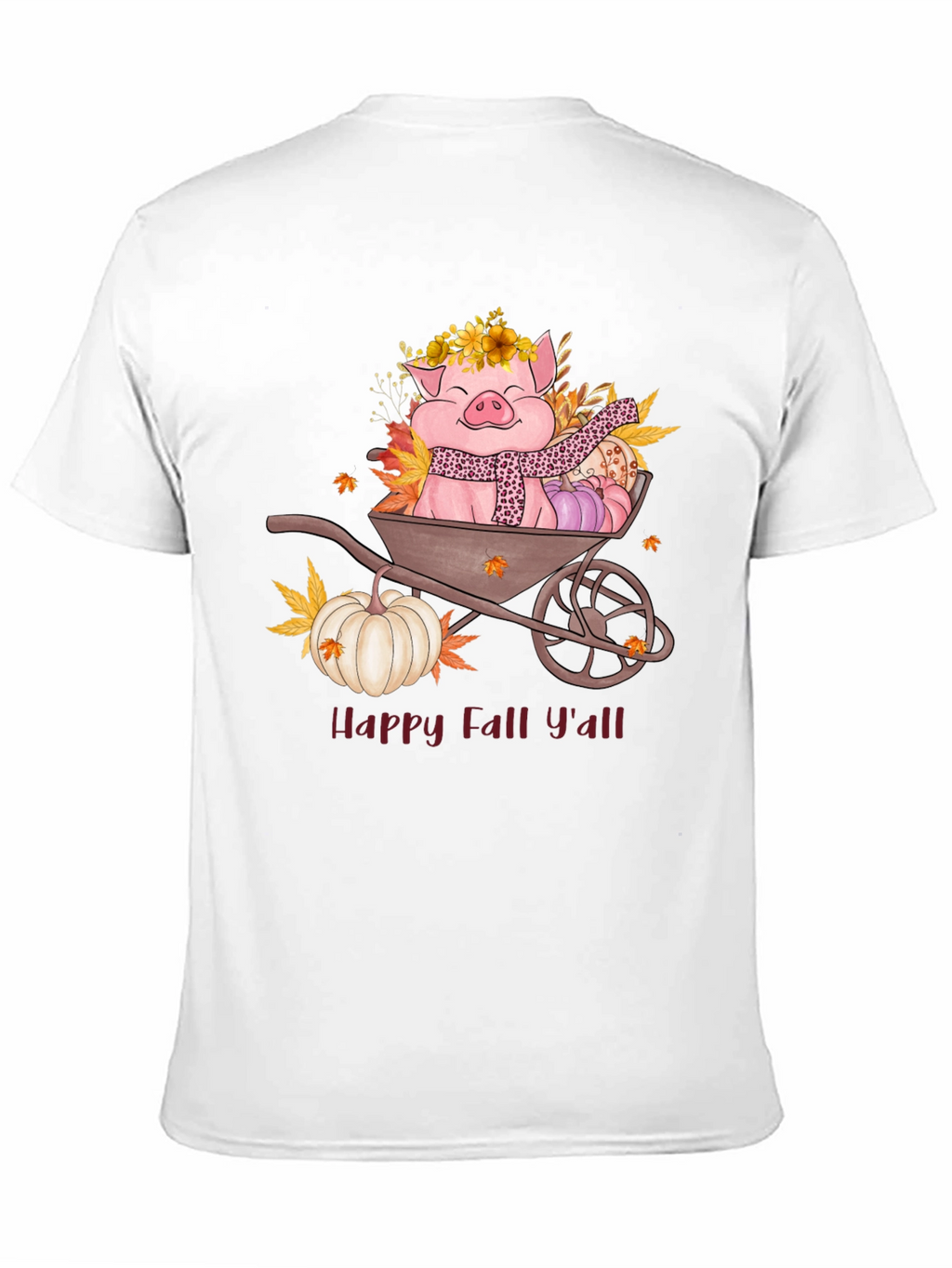 Happy Fall Yall Pig Wheelbarrow Graphic Tee