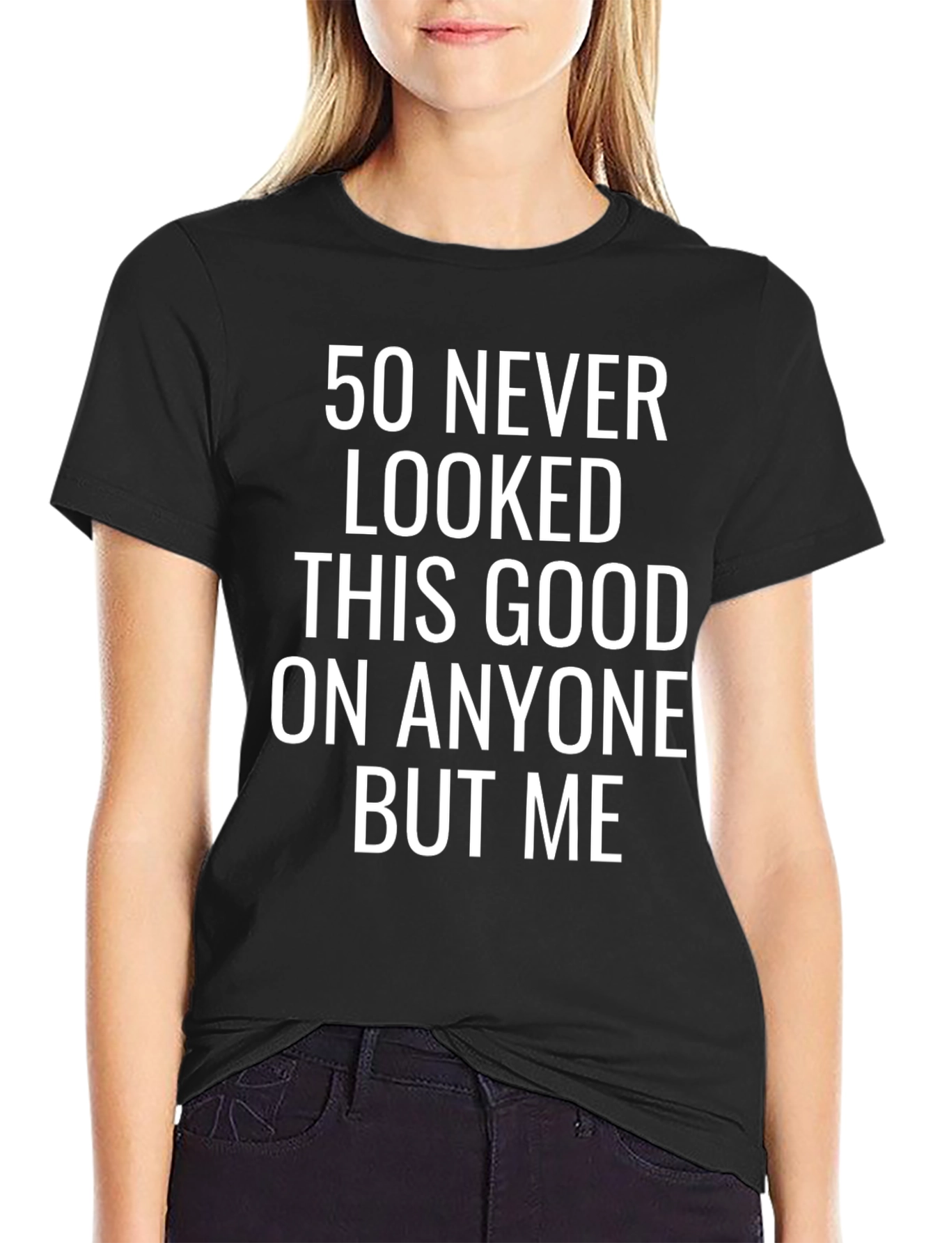 50 Never Looked This Good Black Graphic Tee