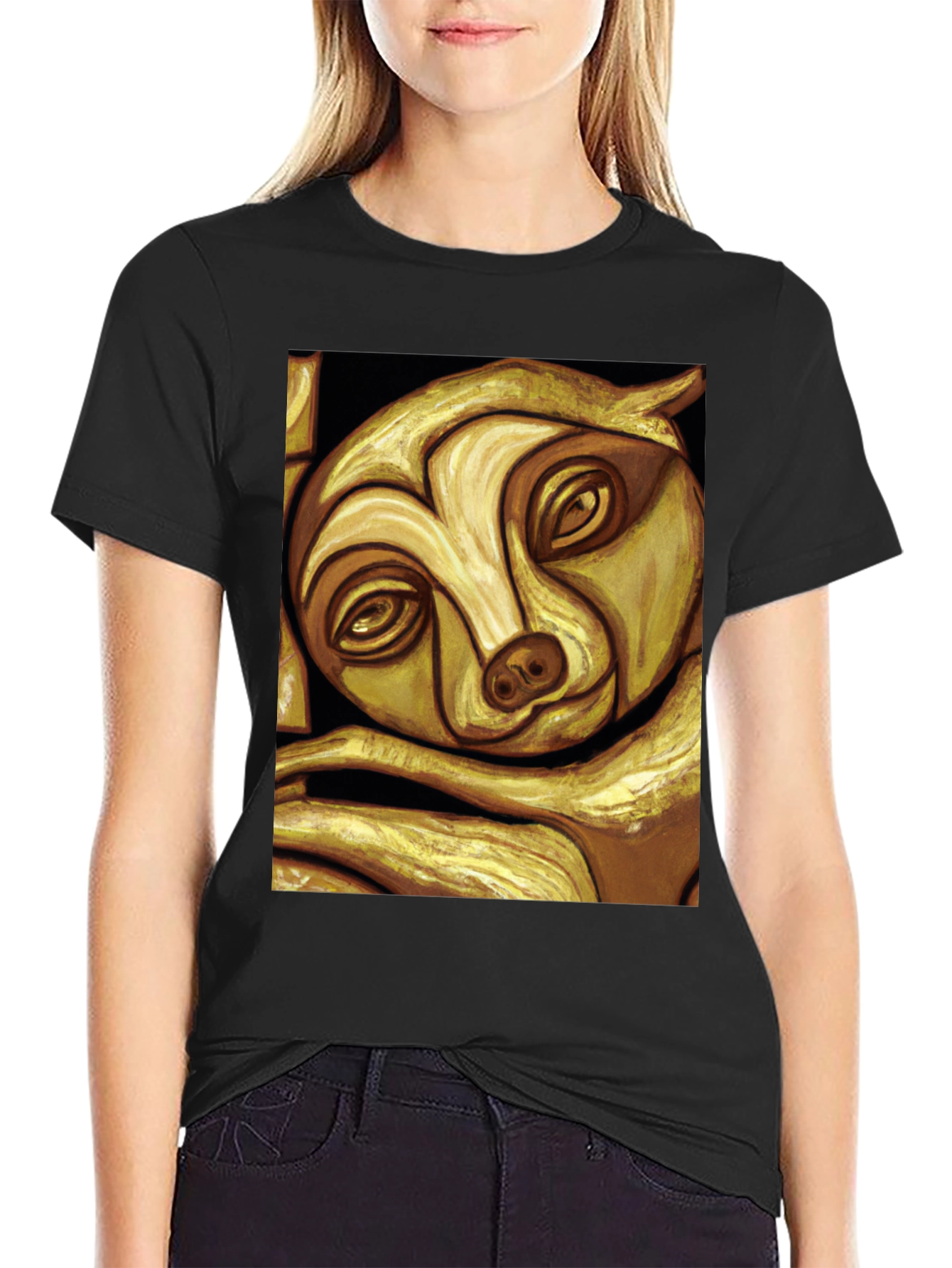 Golden Sloth Graphic Tee - Unique Animal Art