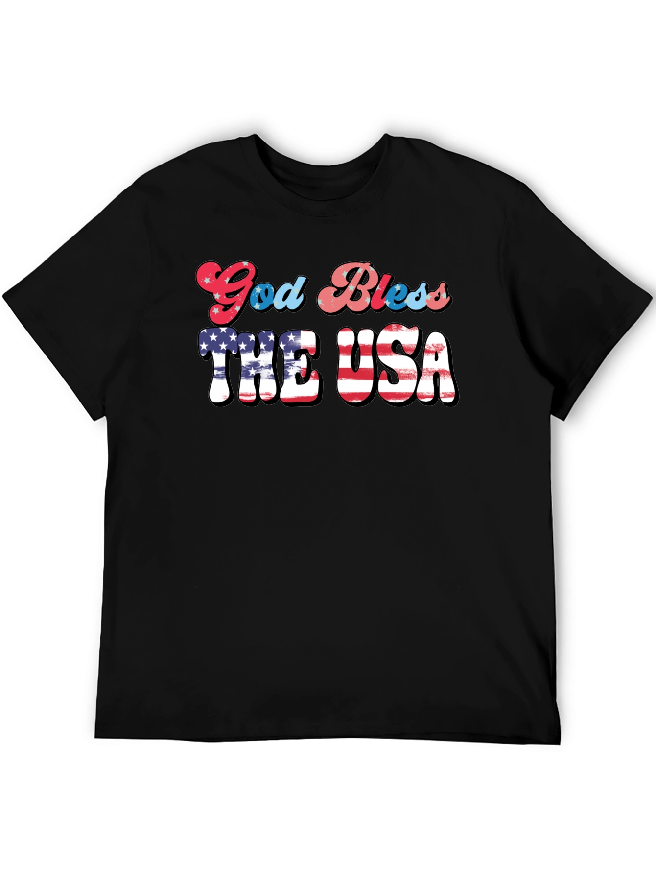 God Bless USA Patriotic Graphic T-Shirt