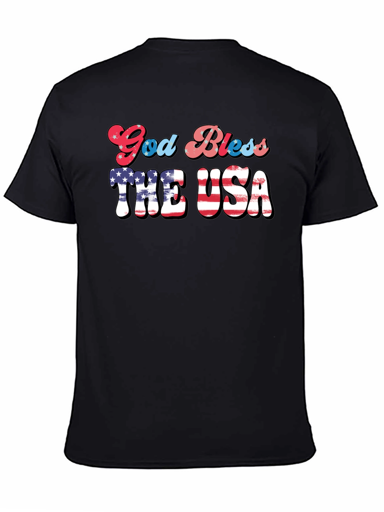 God Bless USA Patriotic Graphic T-Shirt