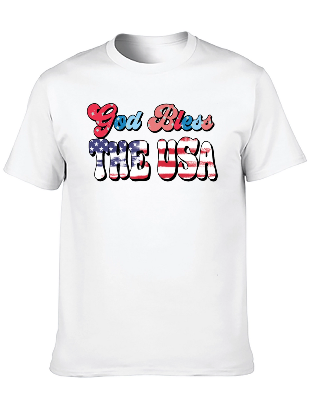 God Bless USA Patriotic Graphic T-Shirt