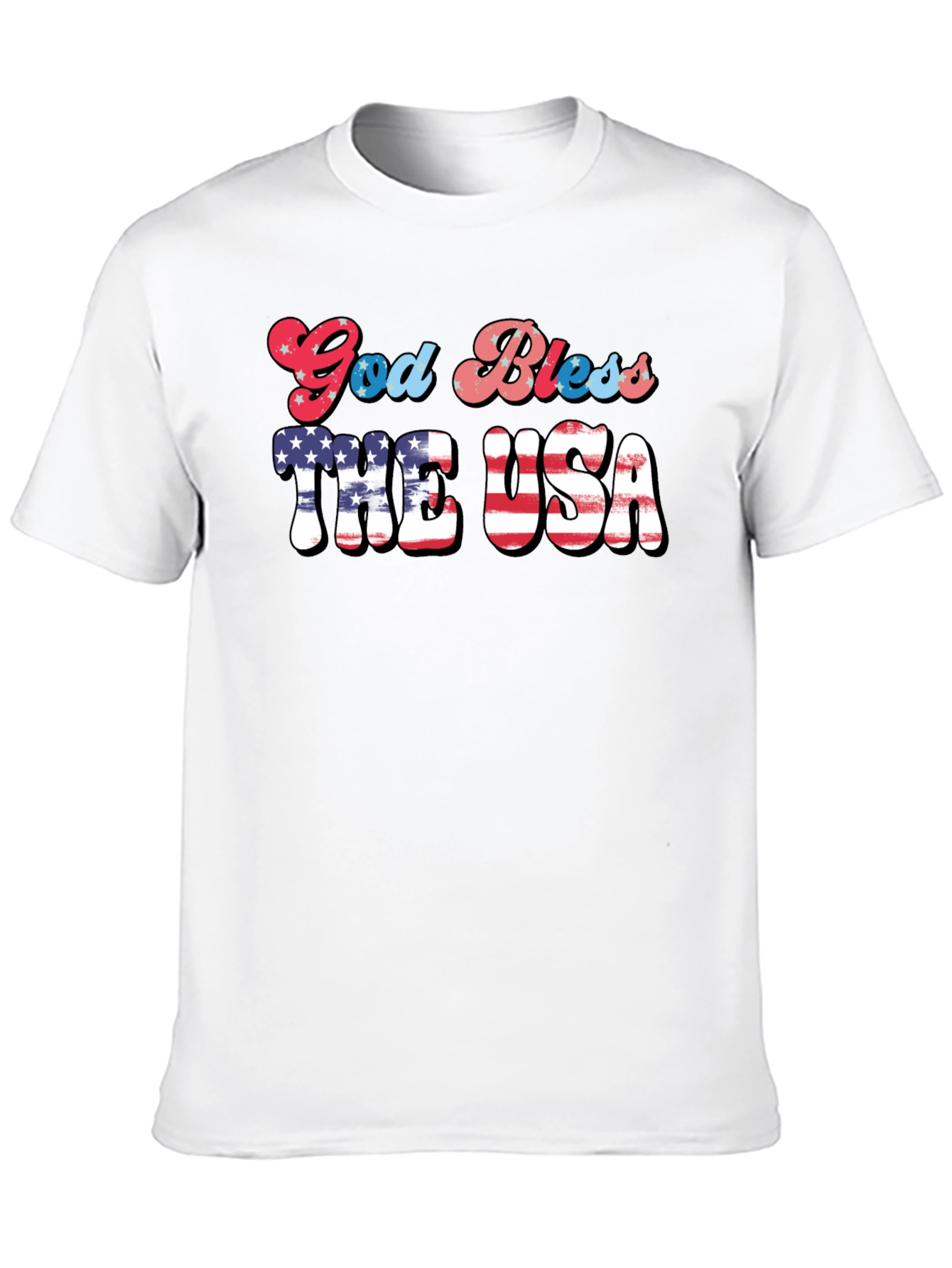 God Bless USA Patriotic Graphic T-Shirt