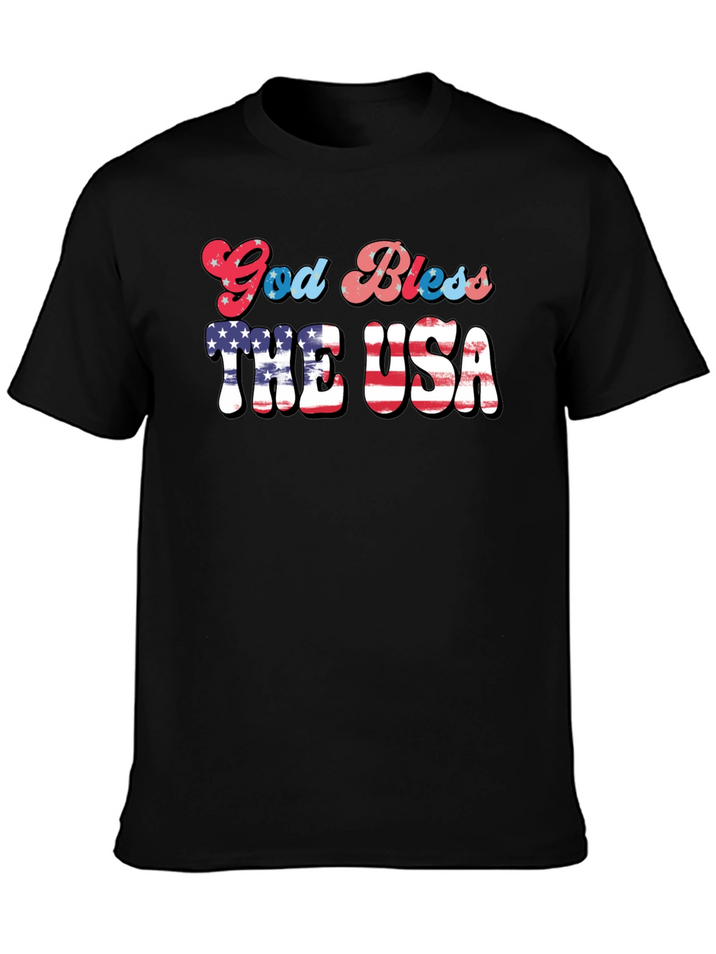 God Bless USA Patriotic Graphic T-Shirt