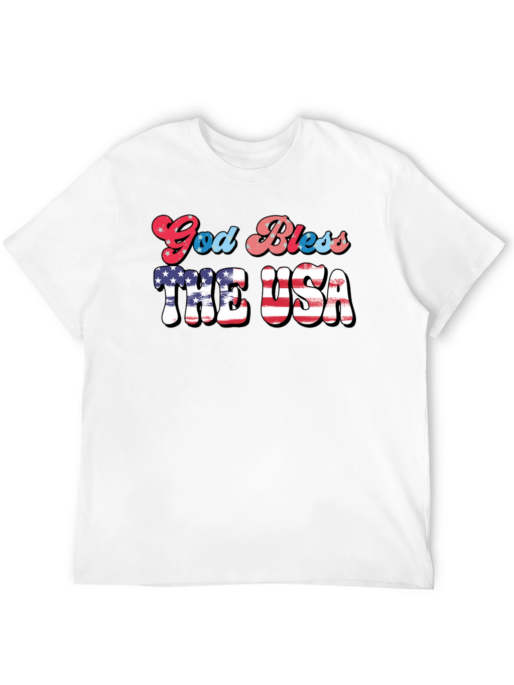 God Bless USA Patriotic Graphic T-Shirt