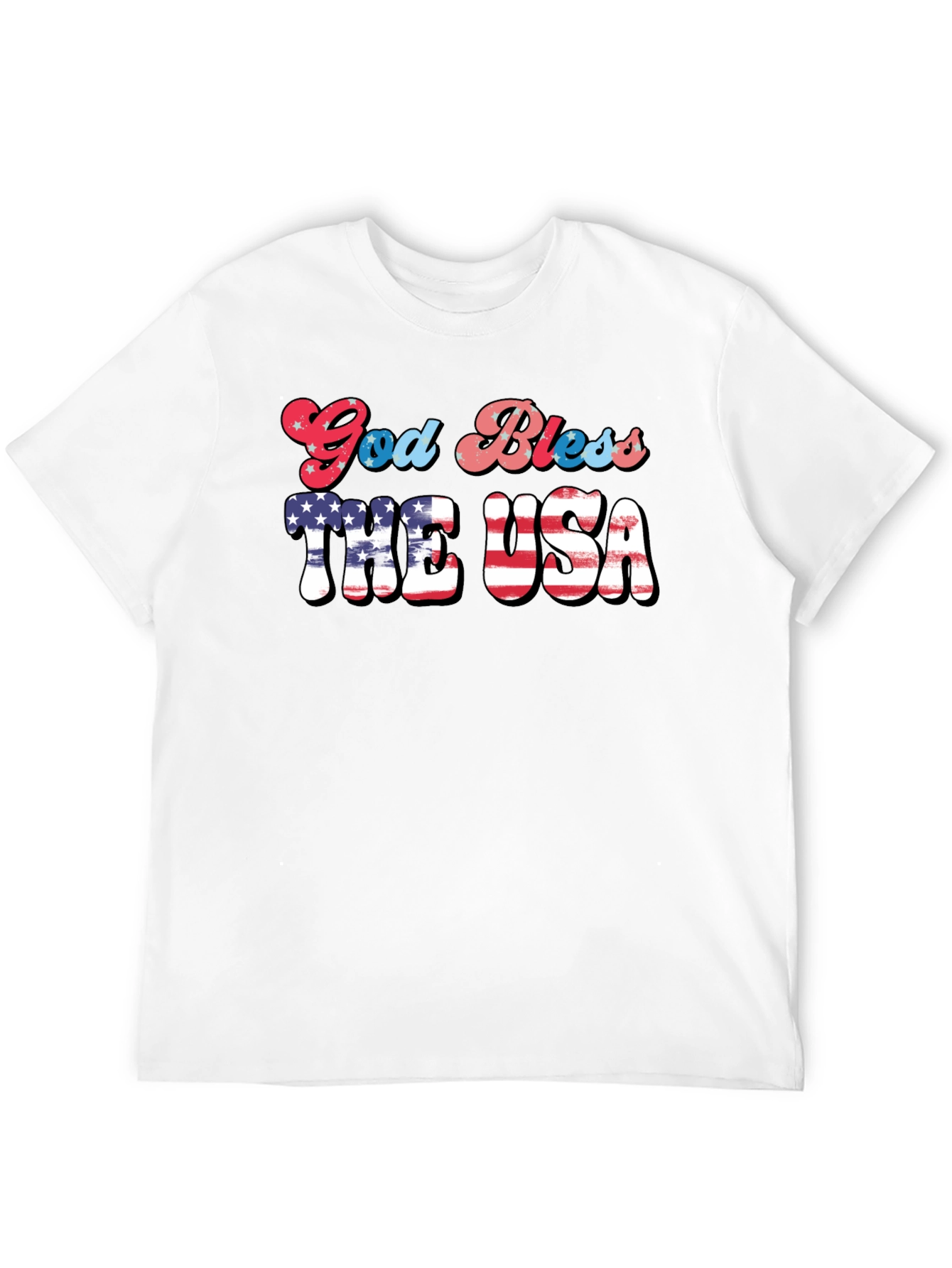 God Bless USA Patriotic Graphic T-Shirt