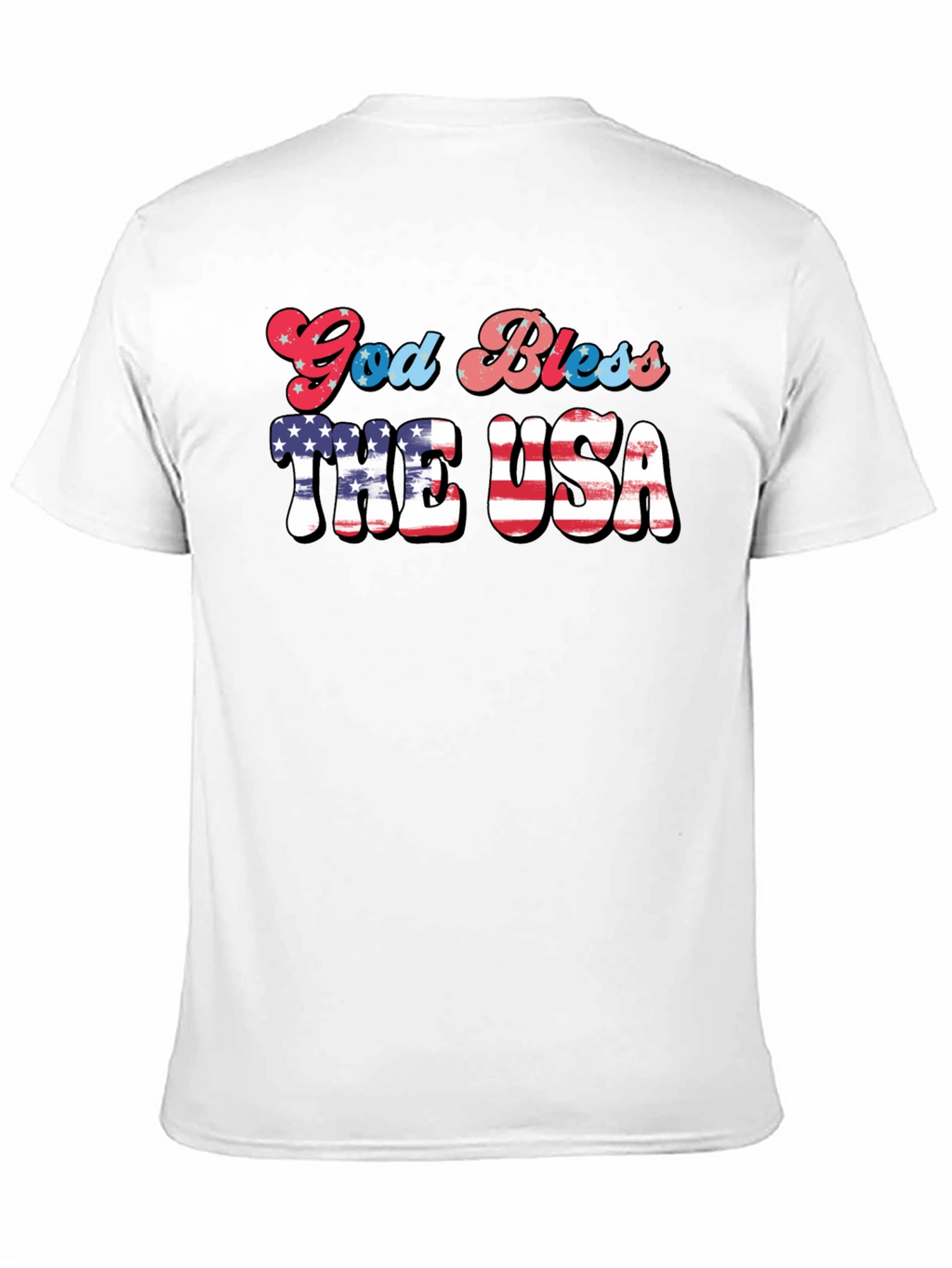 God Bless USA Patriotic Graphic T-Shirt