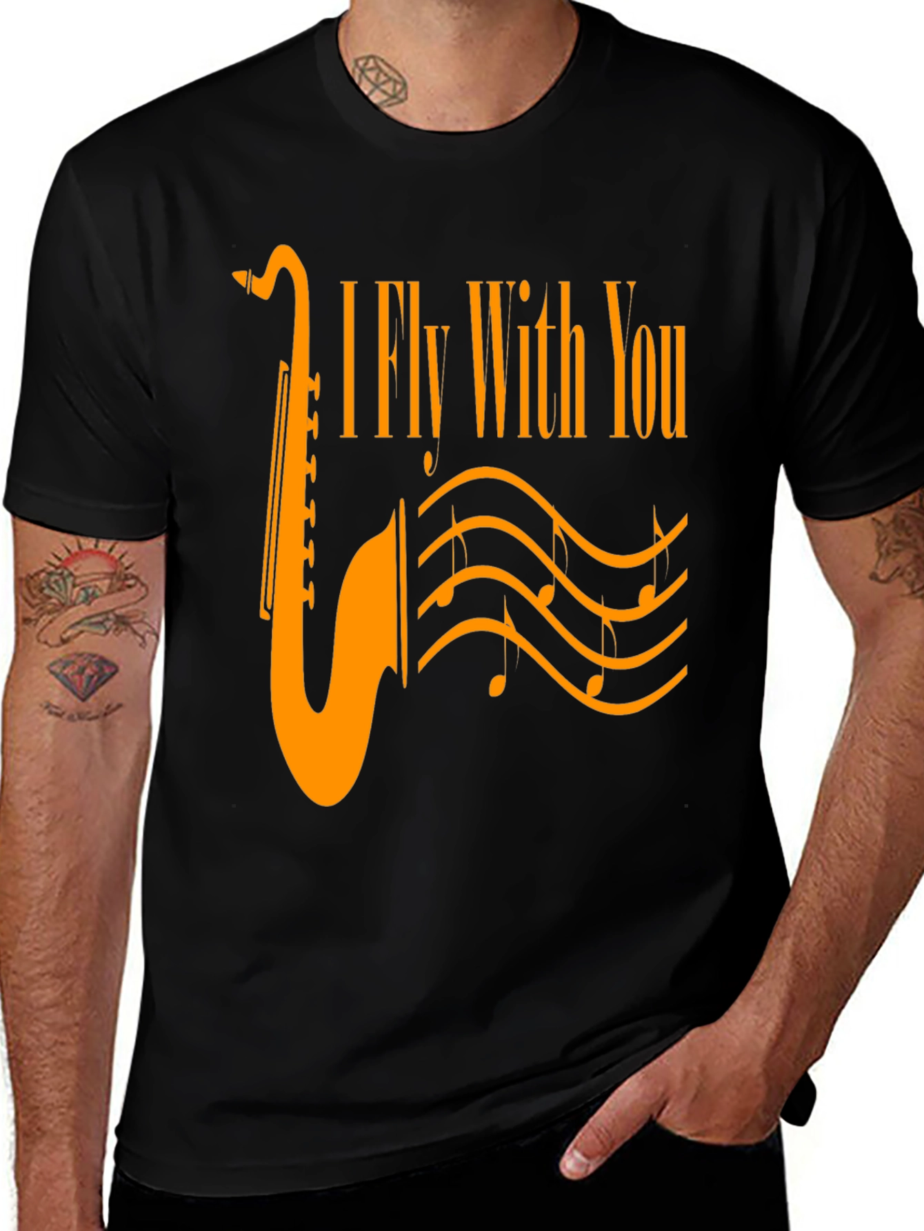 I Fly With You Saxophone Graphic T-Shirt