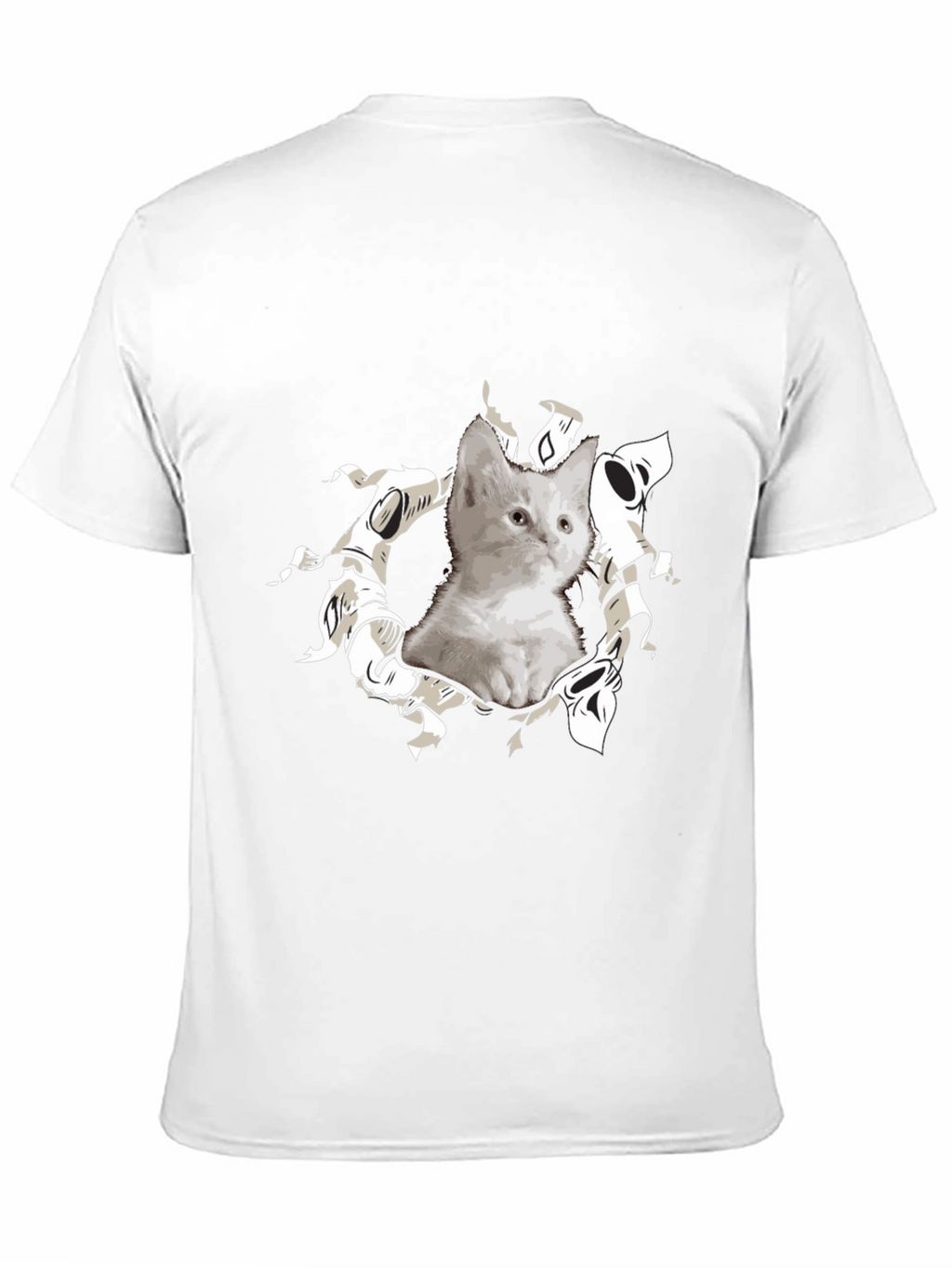 Cute Kitten Graphic Black T-Shirt