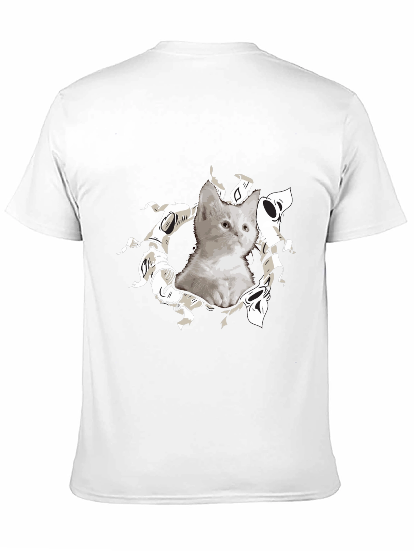 Cute Kitten Graphic Black T-Shirt