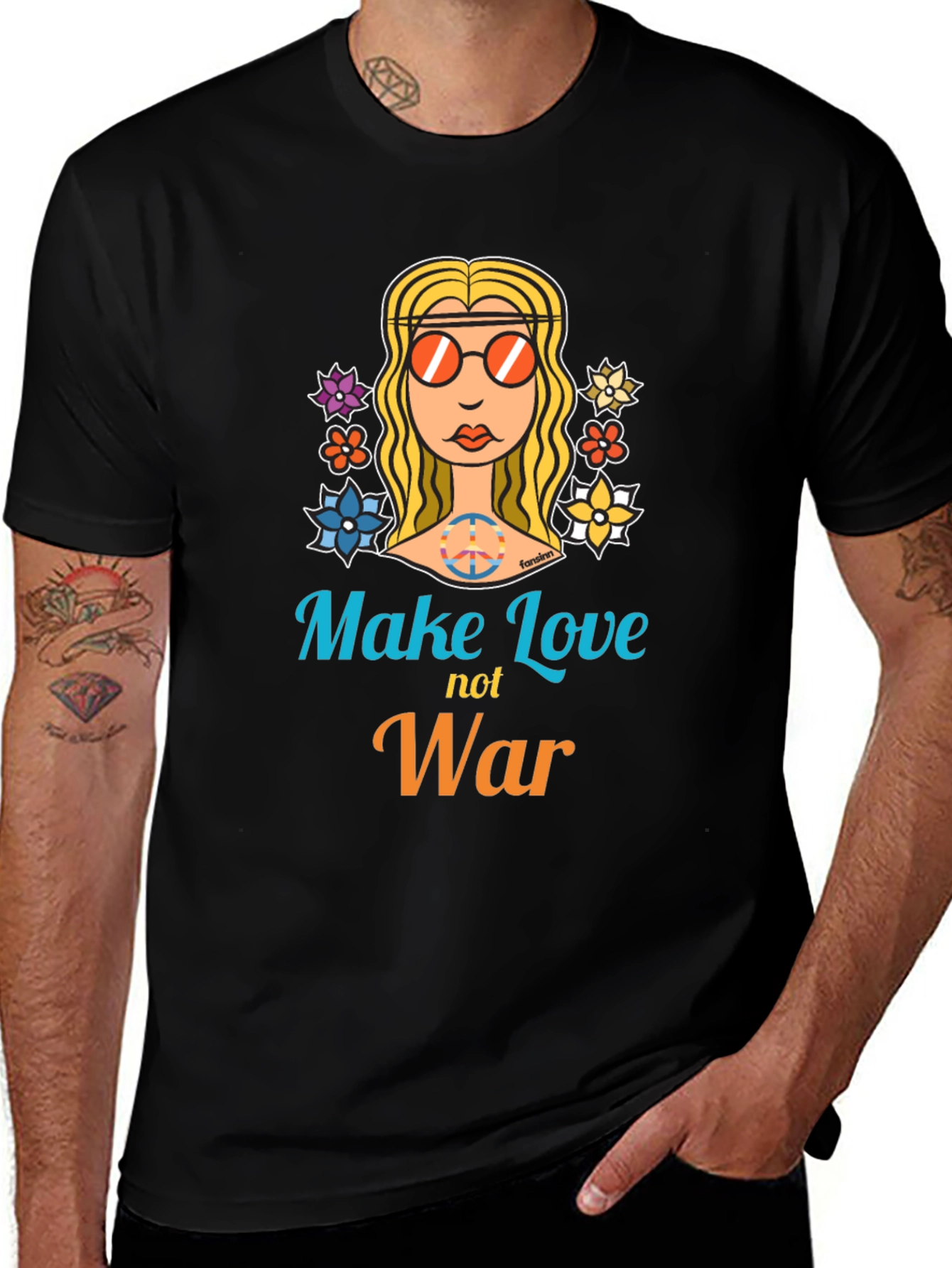 Make Love Not War Graphic T-Shirt - Hippie Style