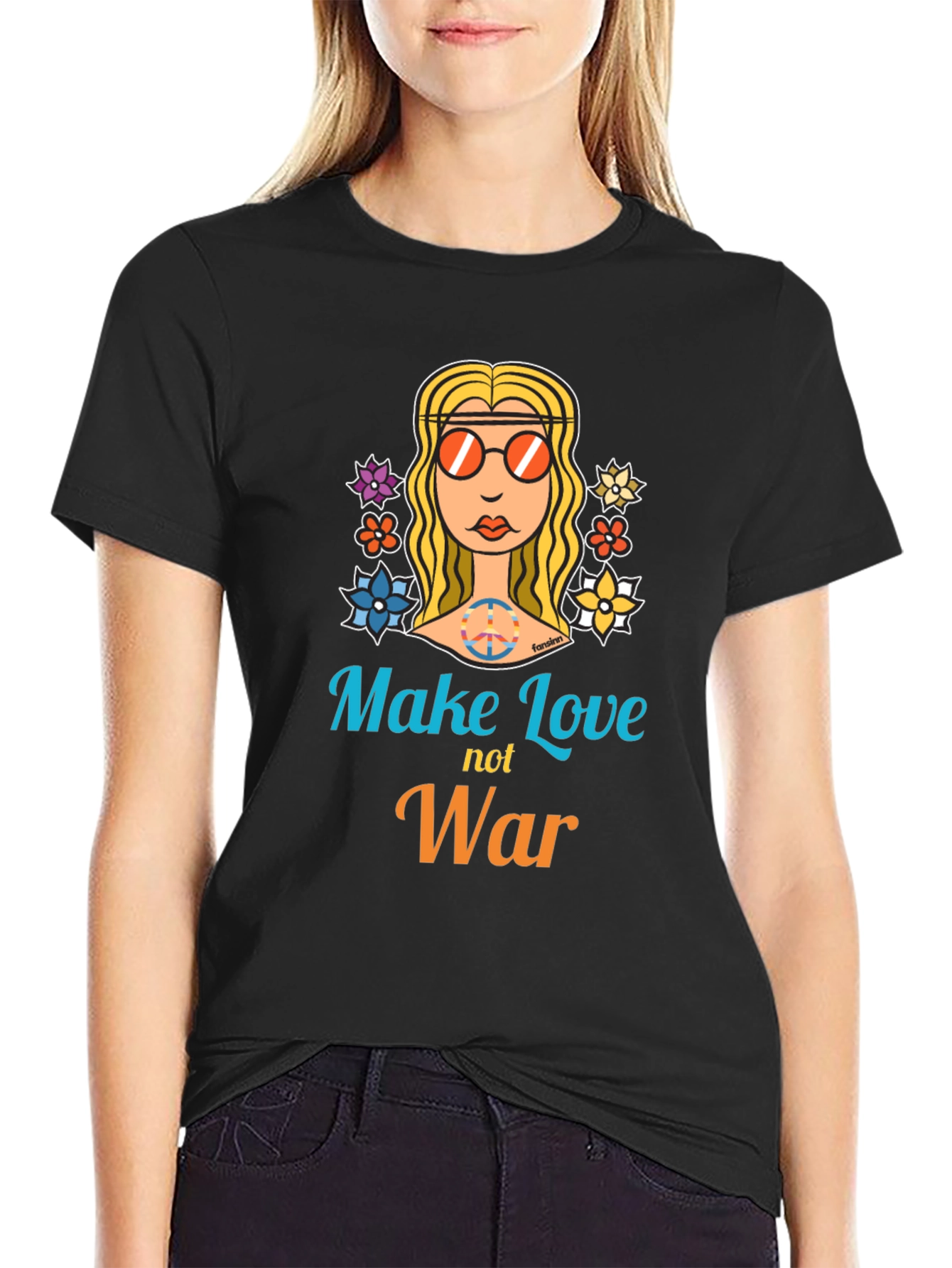 Make Love Not War Graphic T-Shirt - Hippie Style
