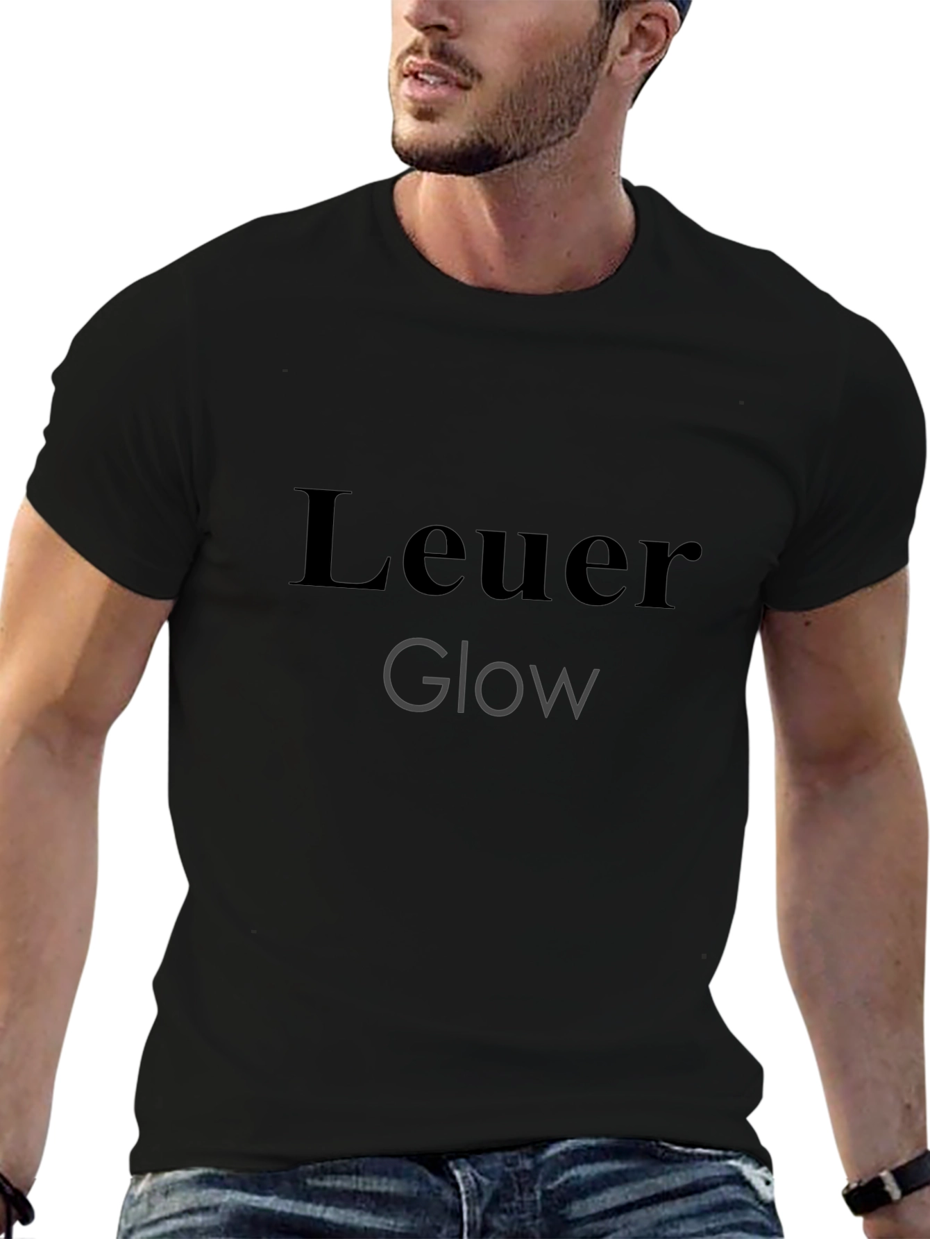 Leuer Glow Stylish Black T-Shirt