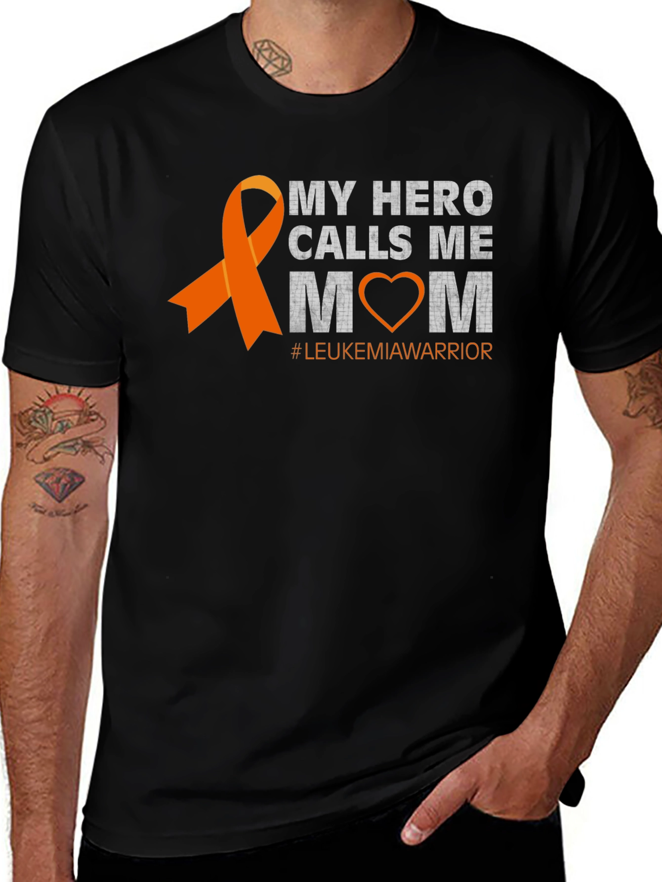 My Hero Calls Me Mom Leukemia Awareness T-Shirt