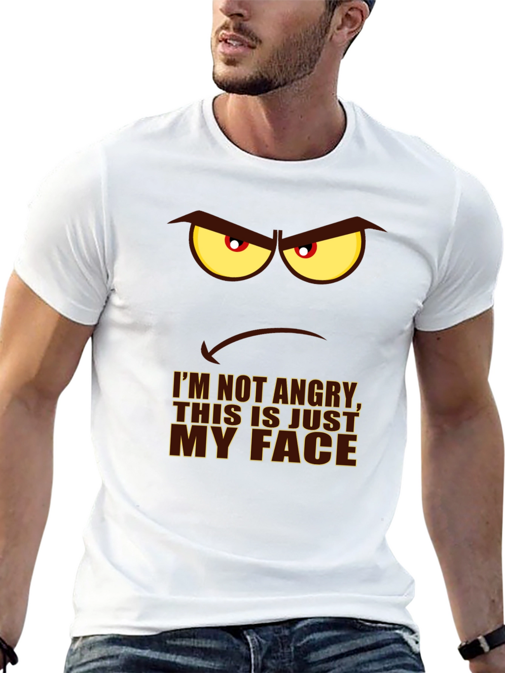 Angry Face Graphic Print T-Shirt