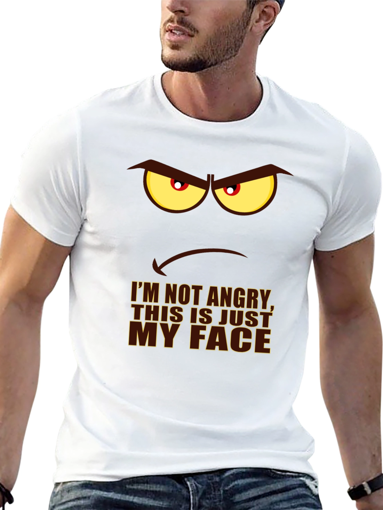 Angry Face Graphic Print T-Shirt