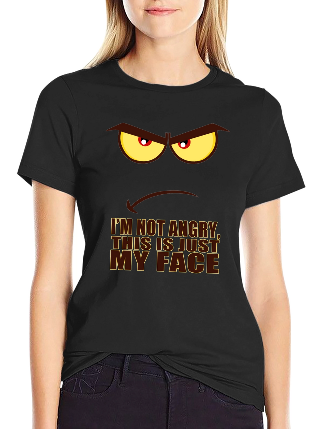 Angry Face Graphic Print T-Shirt