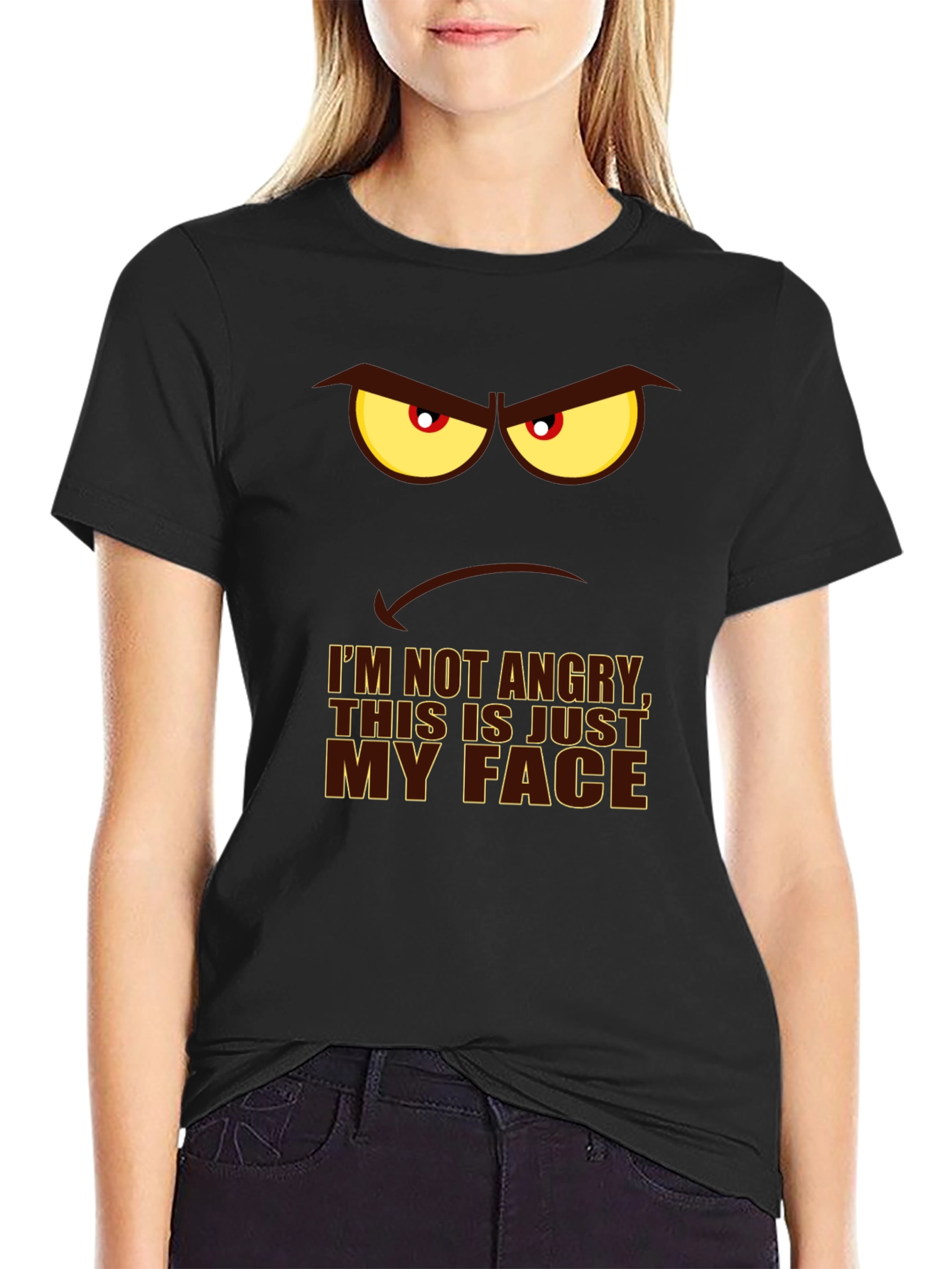 Angry Face Graphic Print T-Shirt