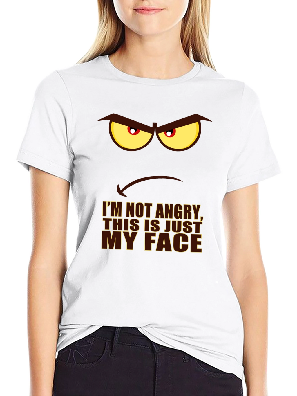 Angry Face Graphic Print T-Shirt
