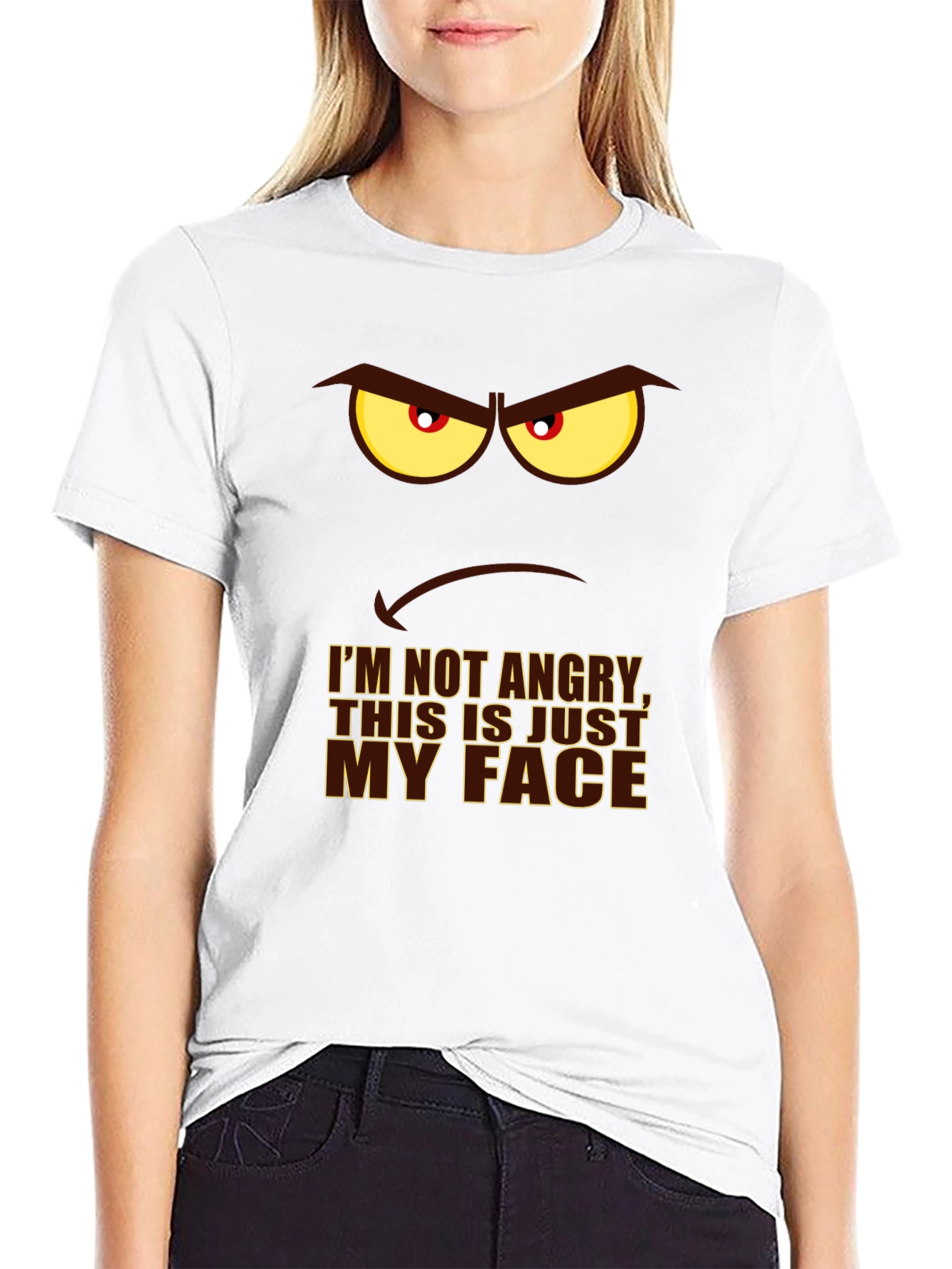 Angry Face Graphic Print T-Shirt