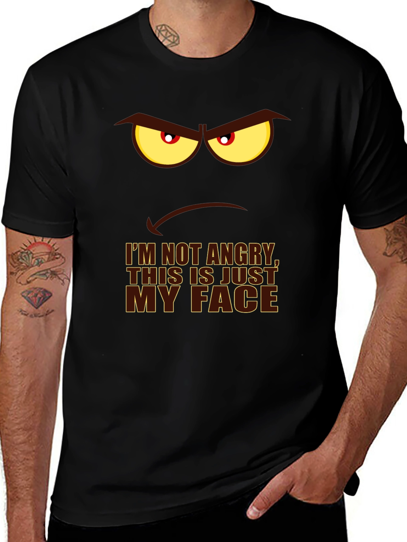Angry Face Graphic Print T-Shirt