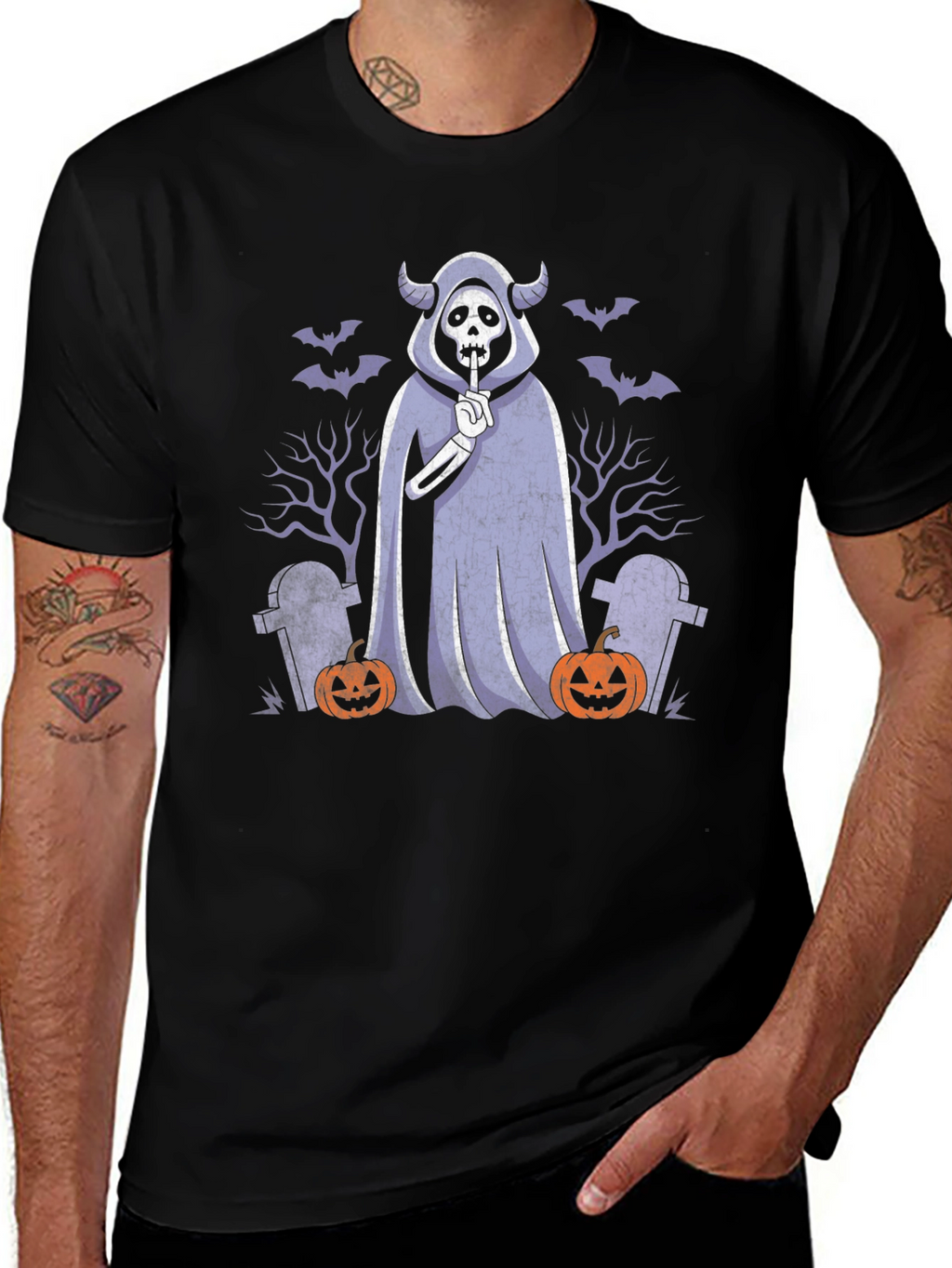 Halloween Ghost T-Shirt: Spooky Shhh Design