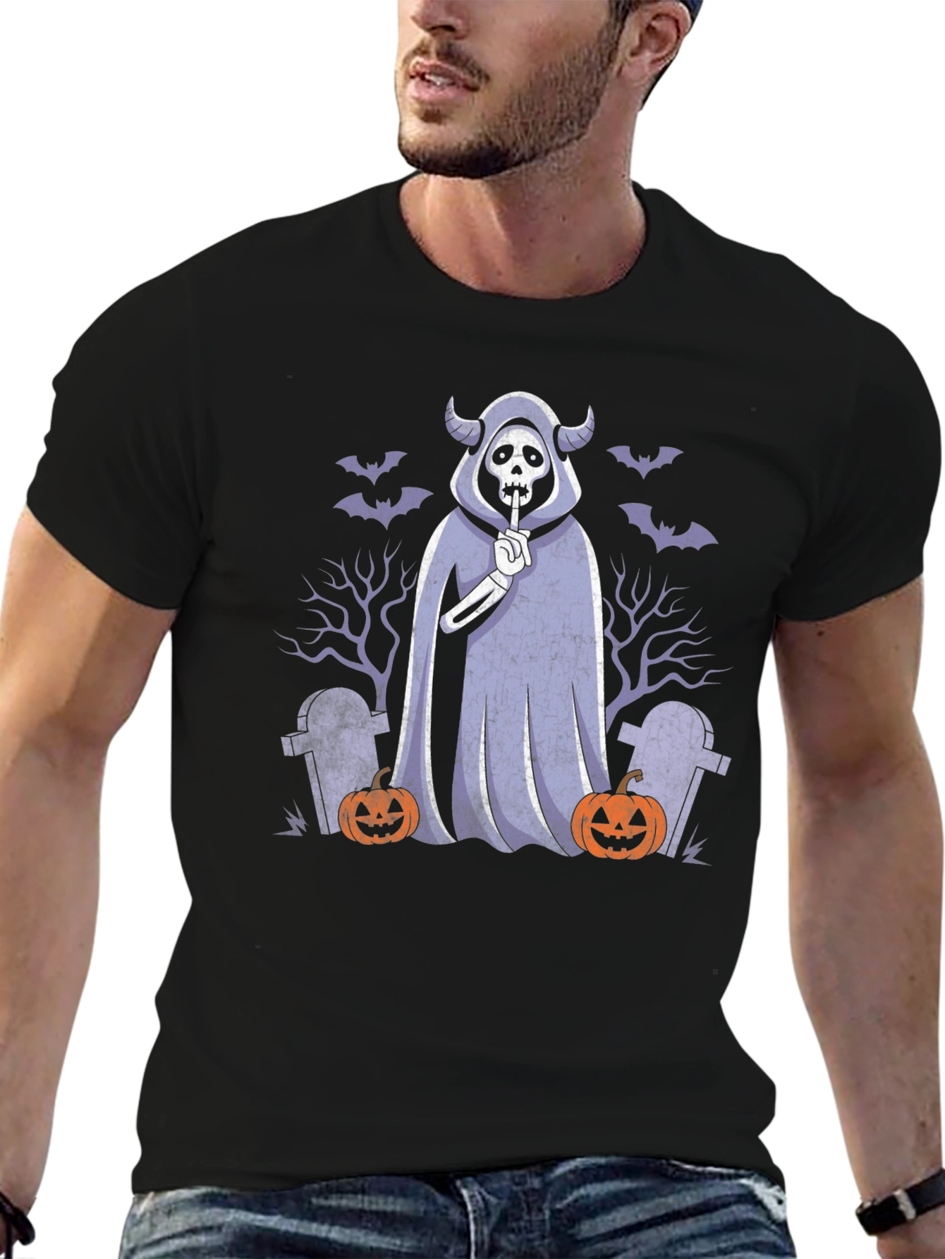 Halloween Ghost T-Shirt: Spooky Shhh Design