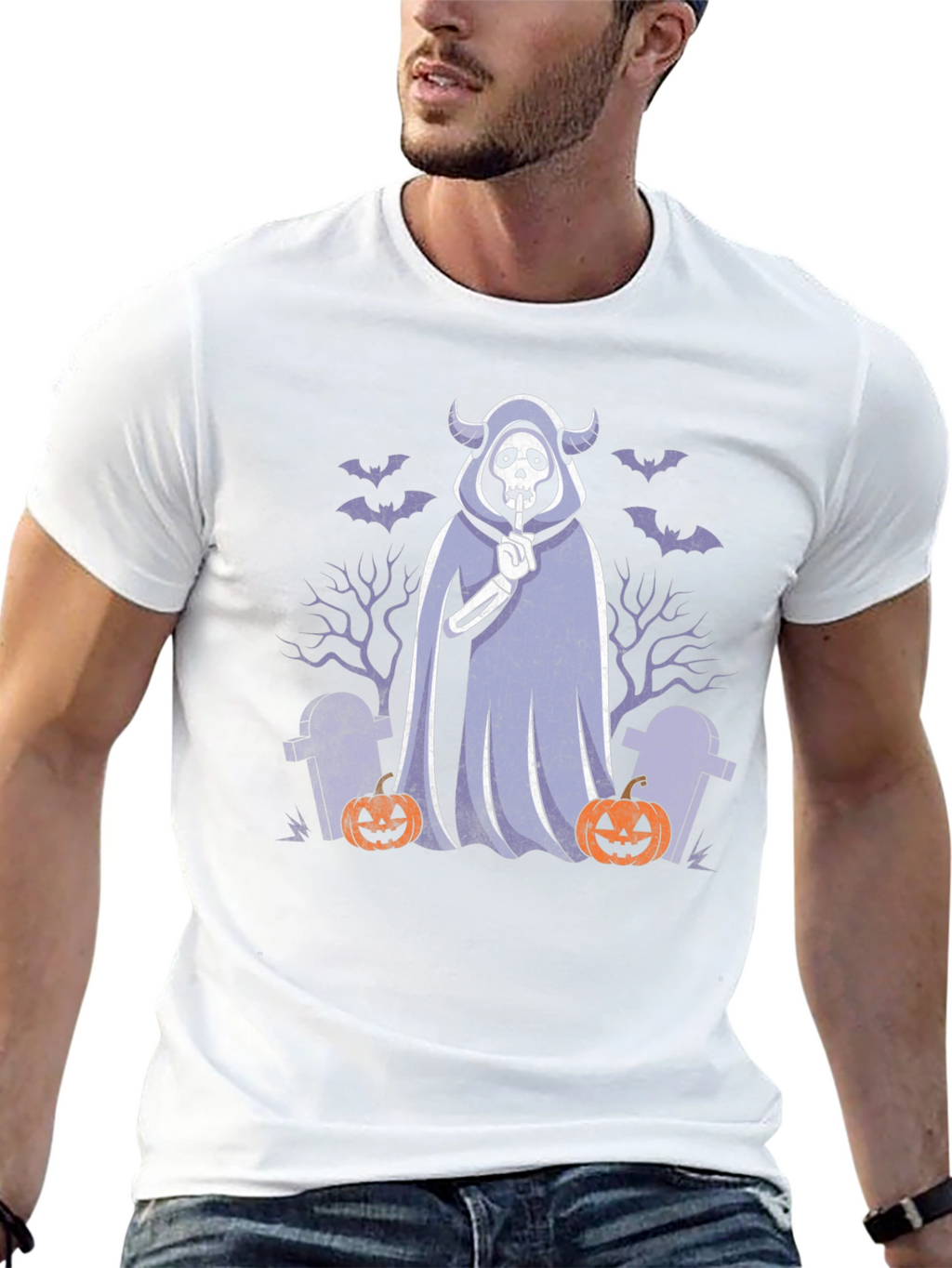 Halloween Ghost T-Shirt: Spooky Shhh Design