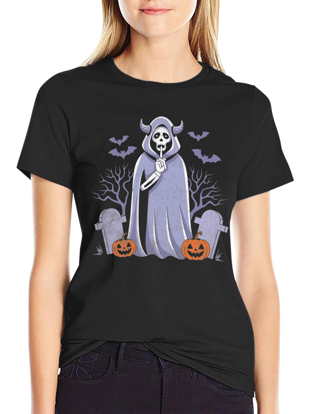 Halloween Ghost T-Shirt: Spooky Shhh Design